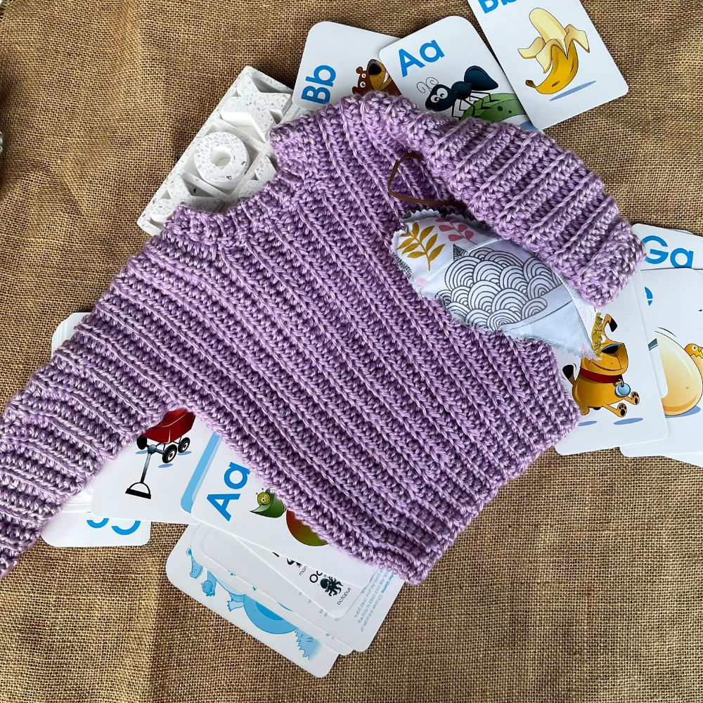 Handmade crochet baby jumper | super soft | purple | 3month