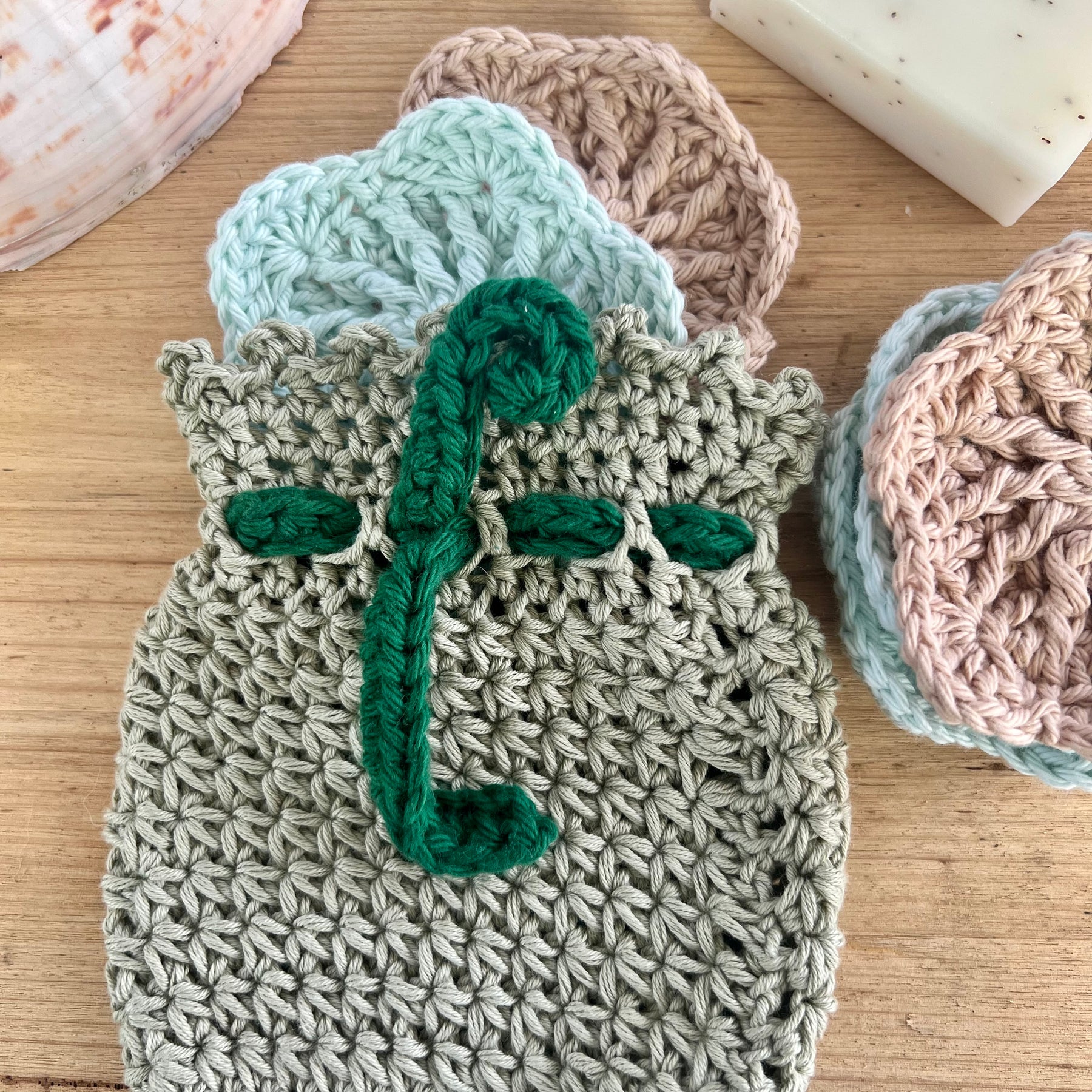 Self Care Gift Set, Crochet Bath Set, Eco Friendly Self Care Gift, Beach House Gift
