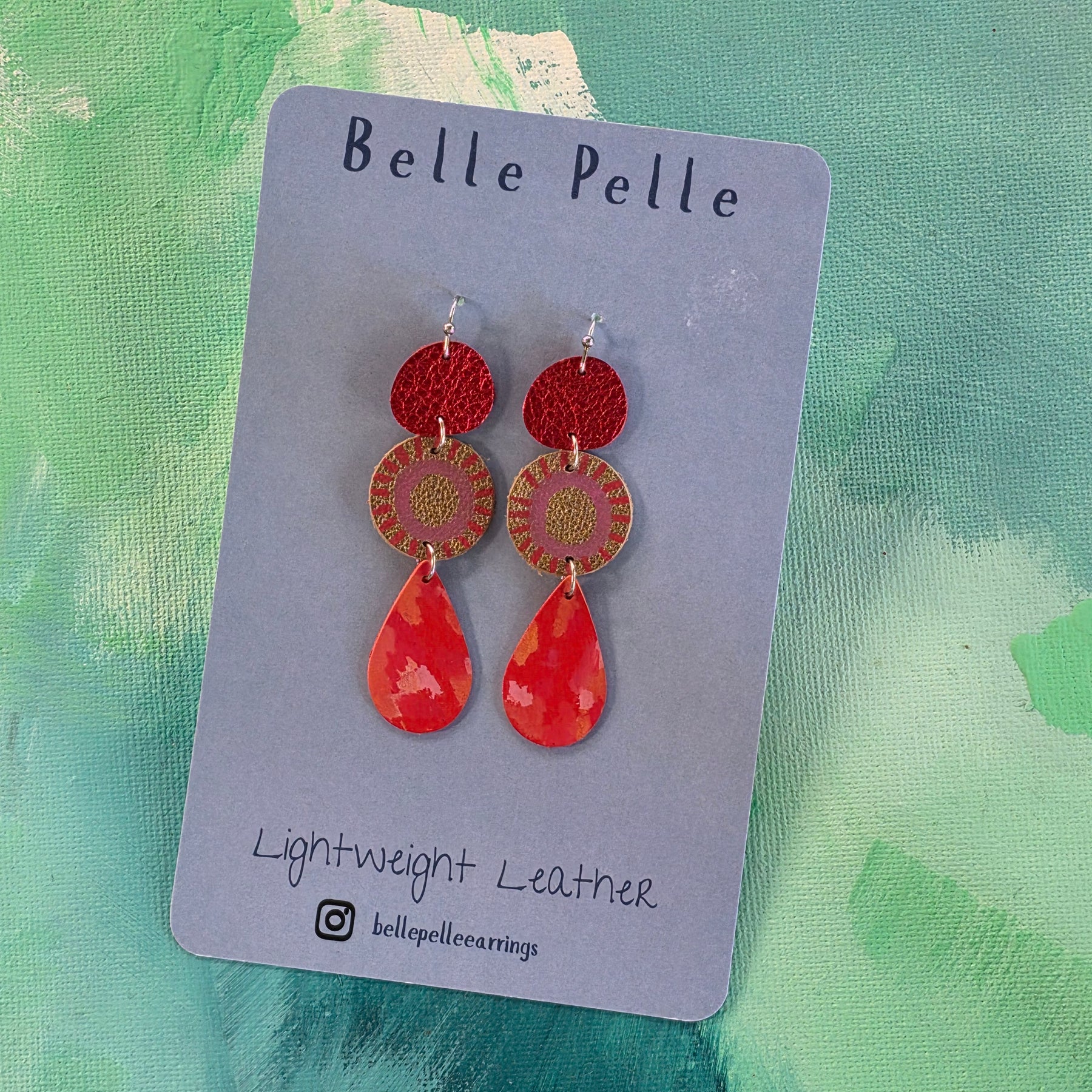 Dolce Musa Leather Earrings (pendant edition) – Fiery Haze