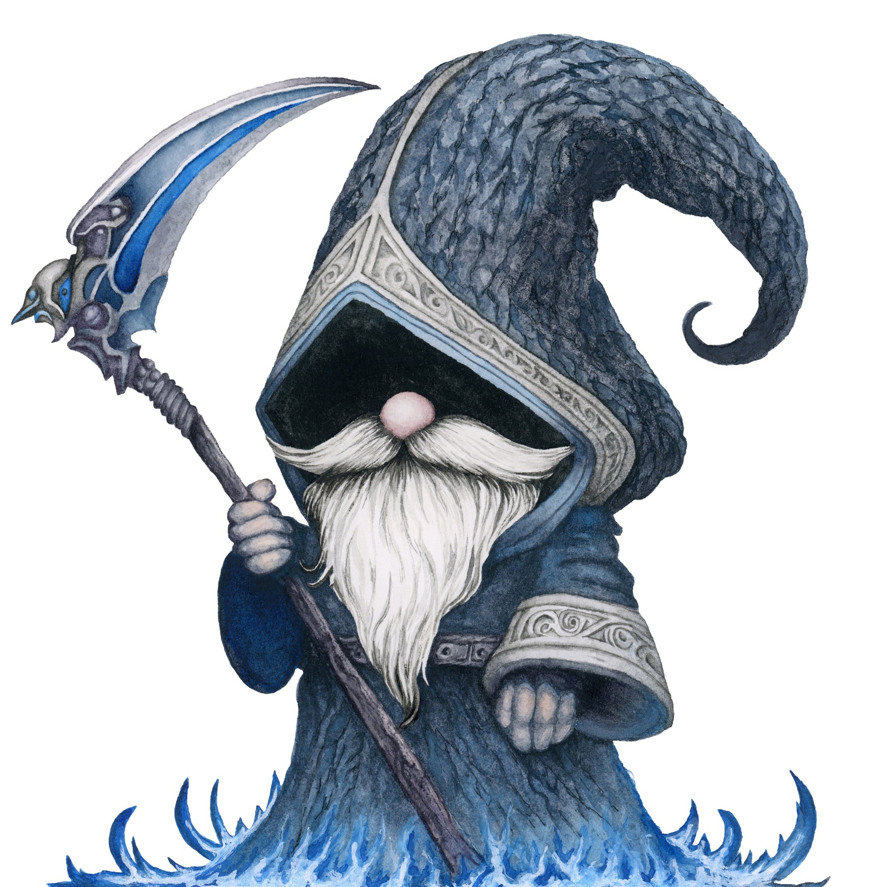 ICY HOT REAPER GNOME ARCHIVAL PRINTS AND CARD - TANGLED ROSE ART