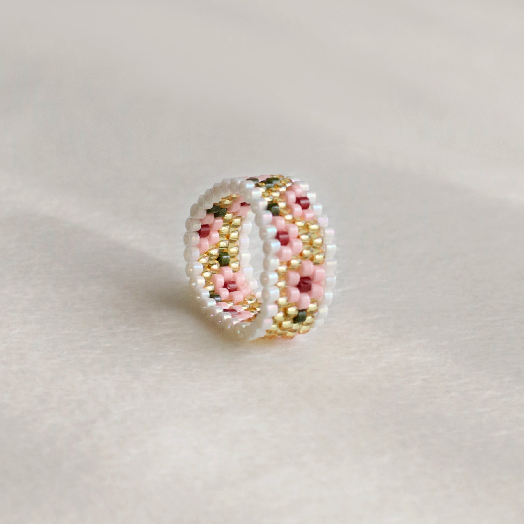 Personalised Beaded Vintage Petal Ring