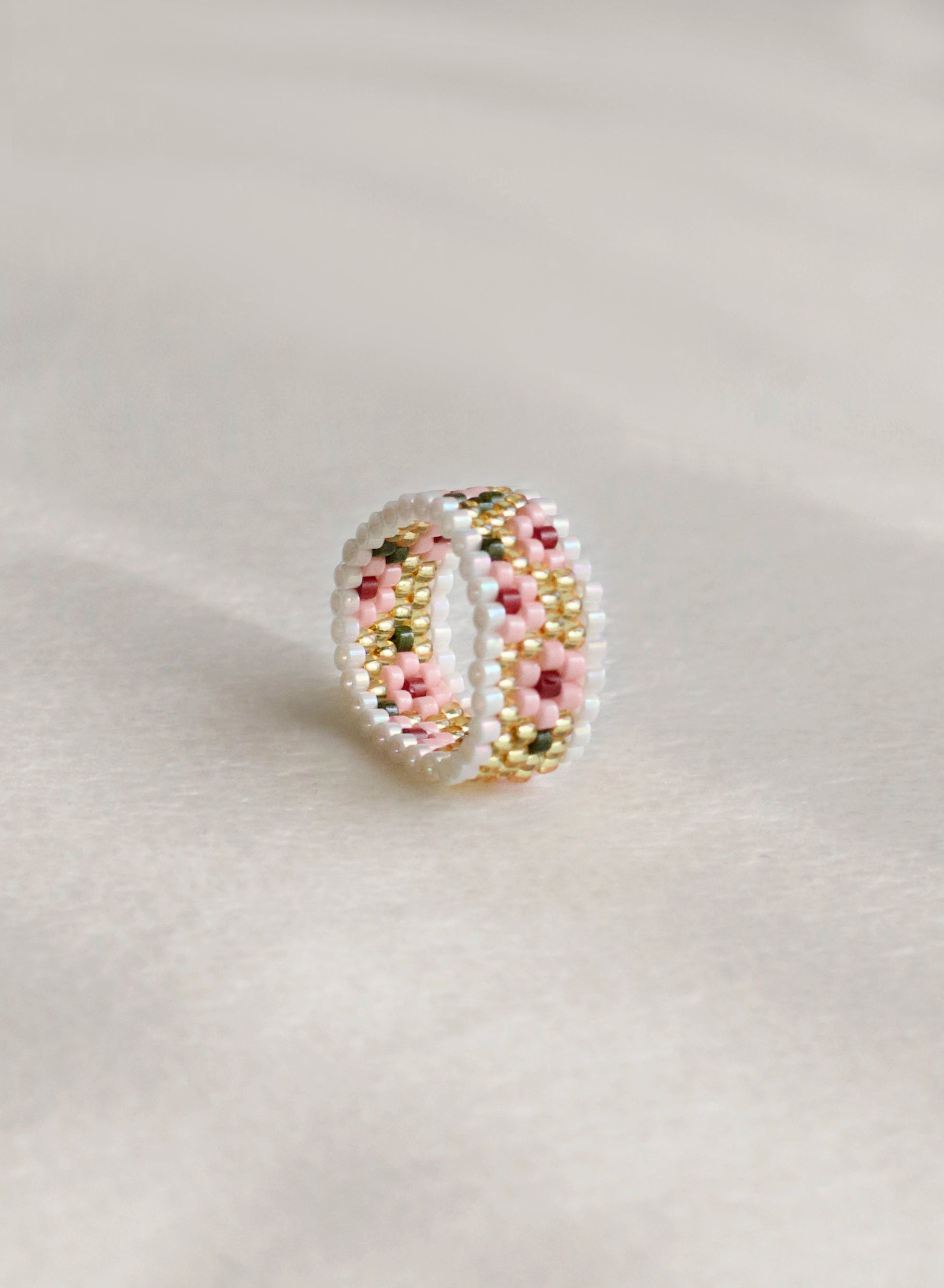 Personalised Beaded Vintage Petal Ring