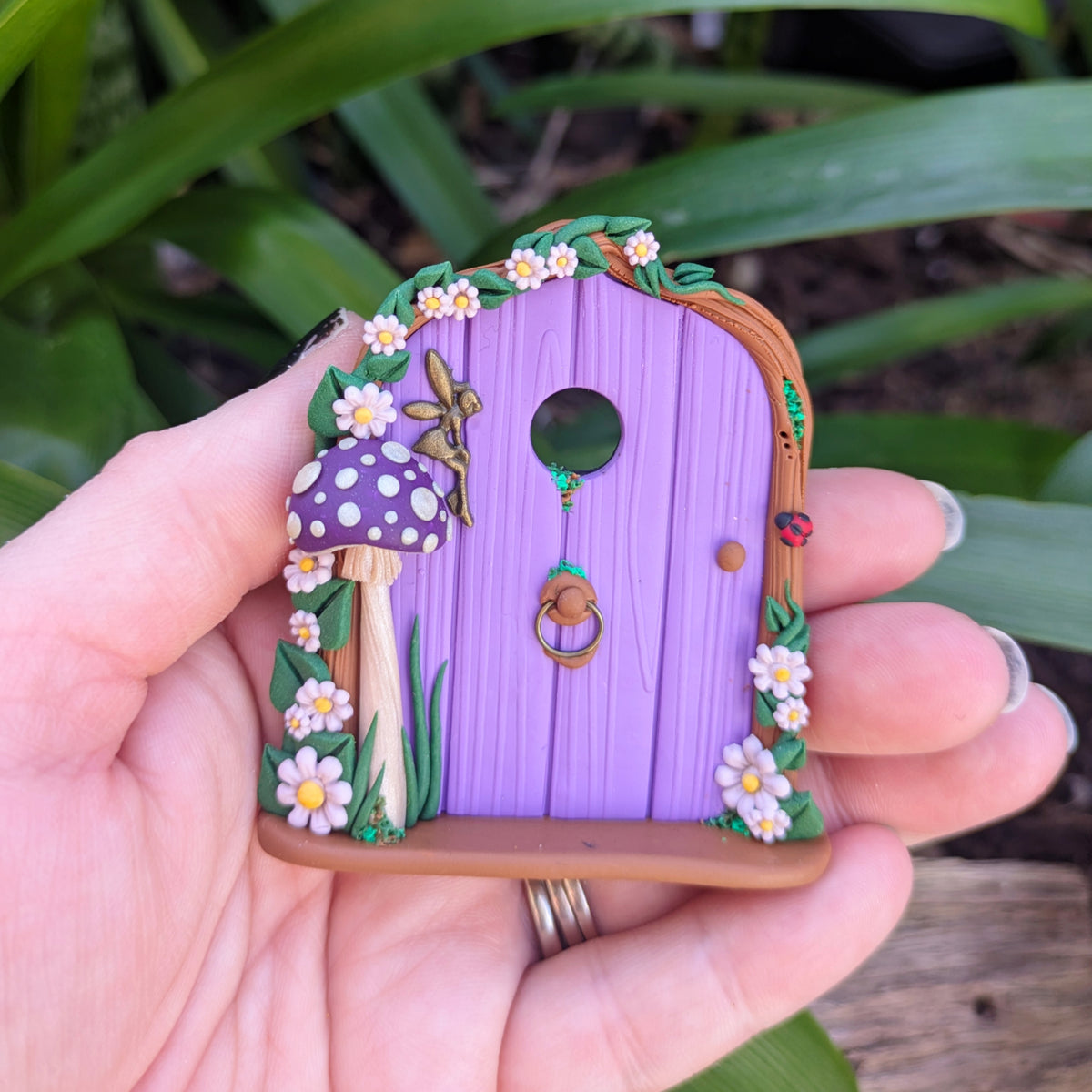 Mini Purple Woodland Fairy Door