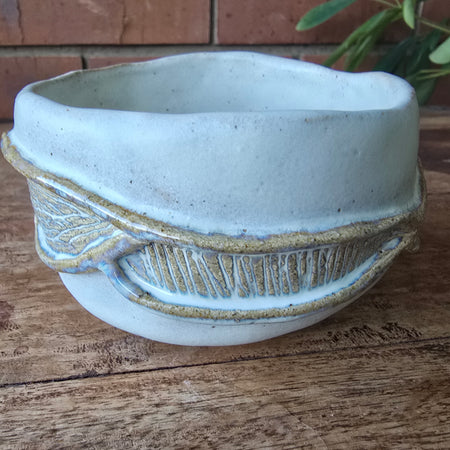 White carved bowl