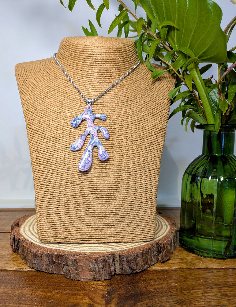 Blue Flower Coral Pendant