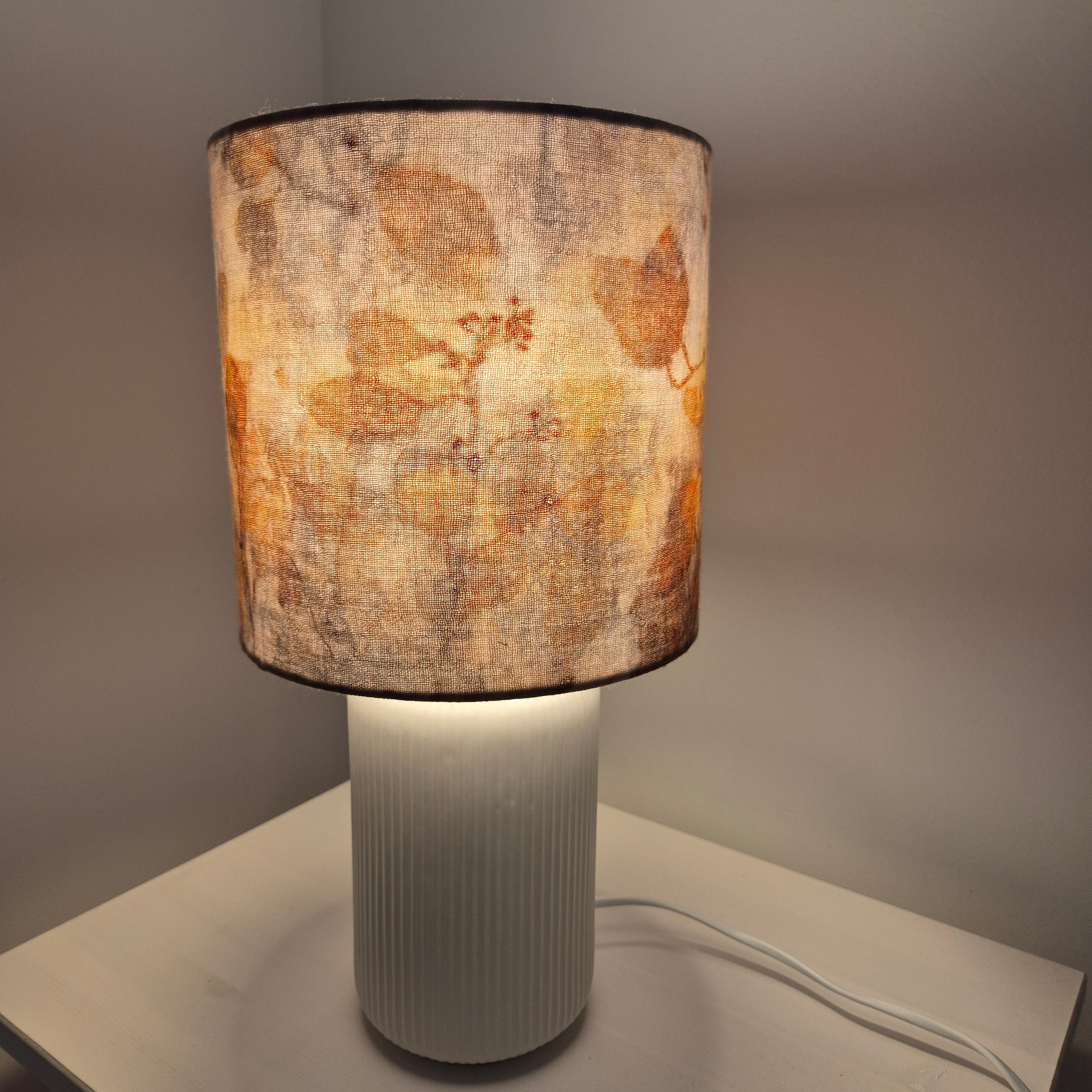 Lampshade medium ecoprinted eucalyptus leaves unique