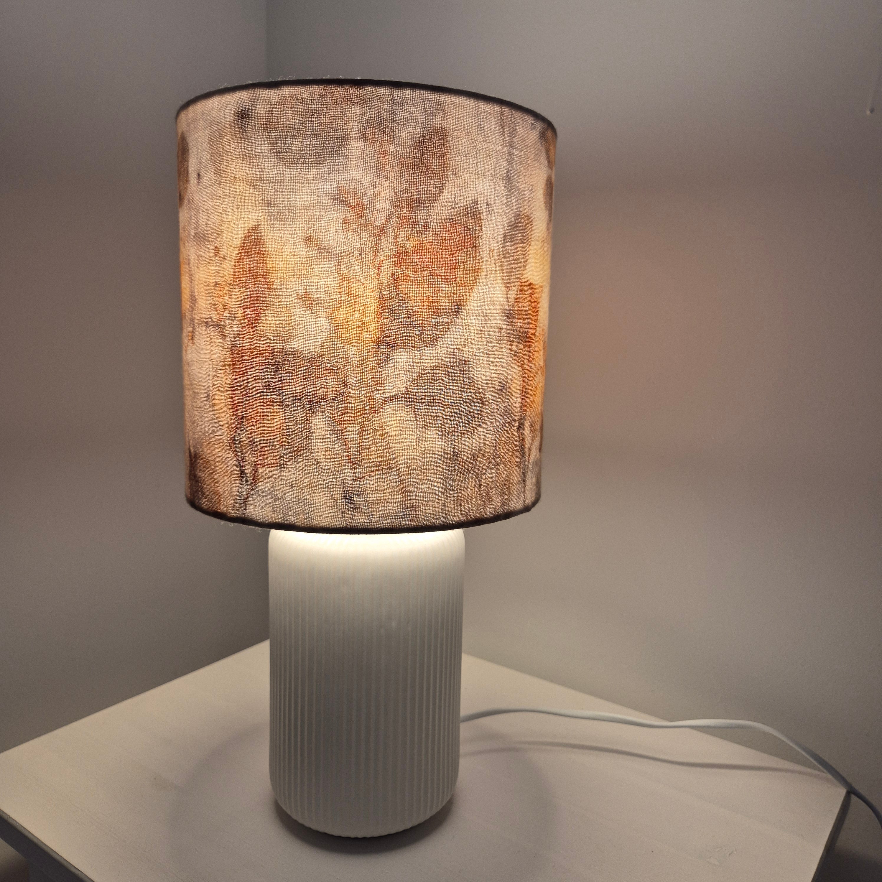 Lampshade medium ecoprinted eucalyptus leaves unique