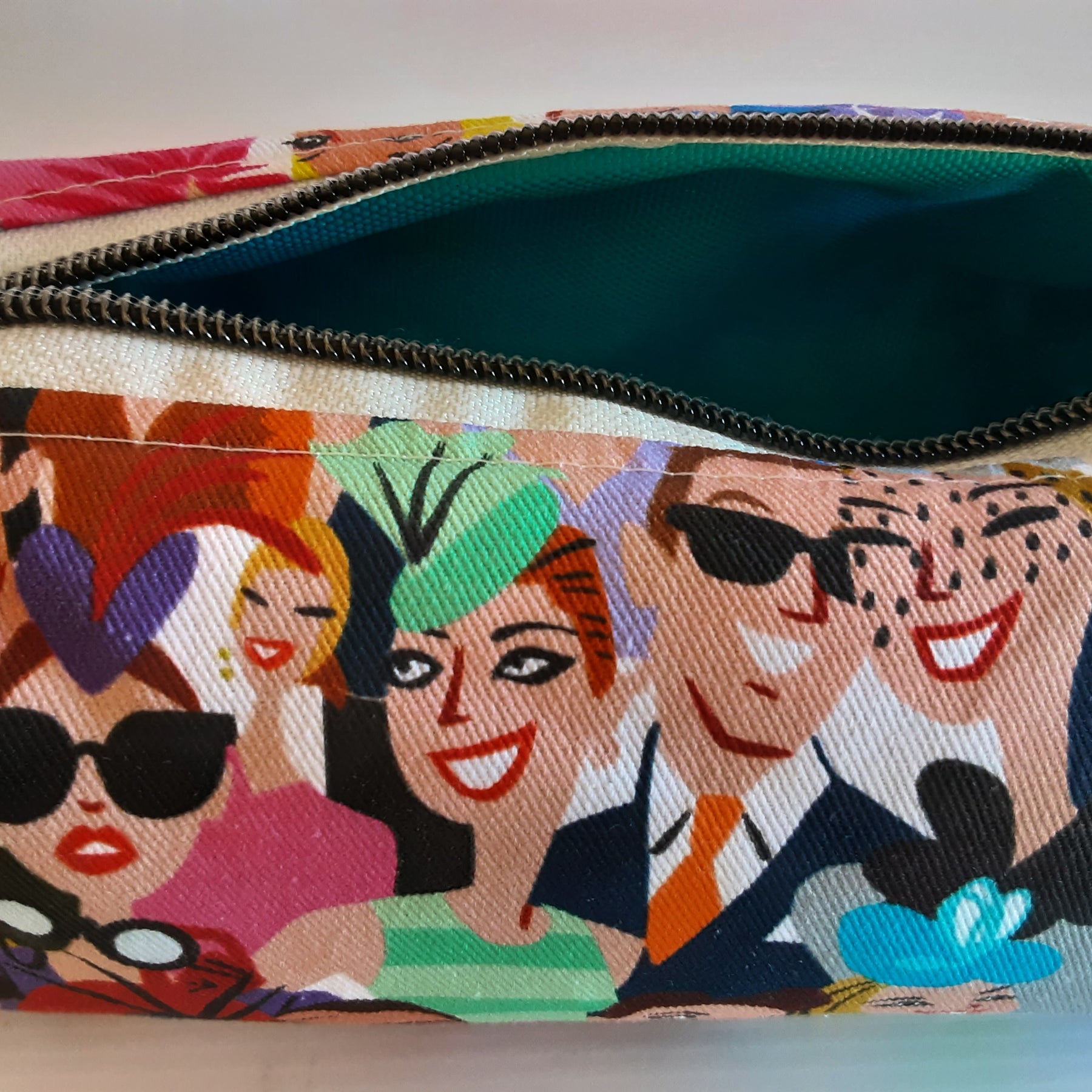 Handmade Zippered Pouch, Large Pencil Case for School or Work,  Waterproof Lined Makeup Bag