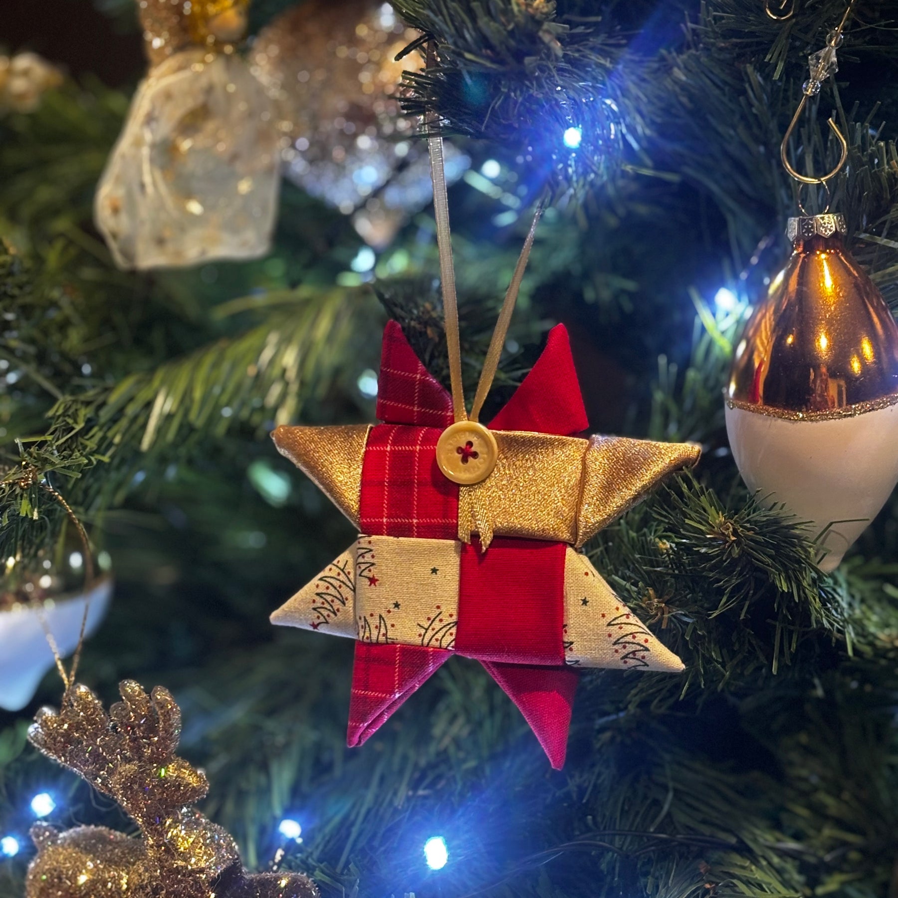 3 Christmas Origami Star decorations