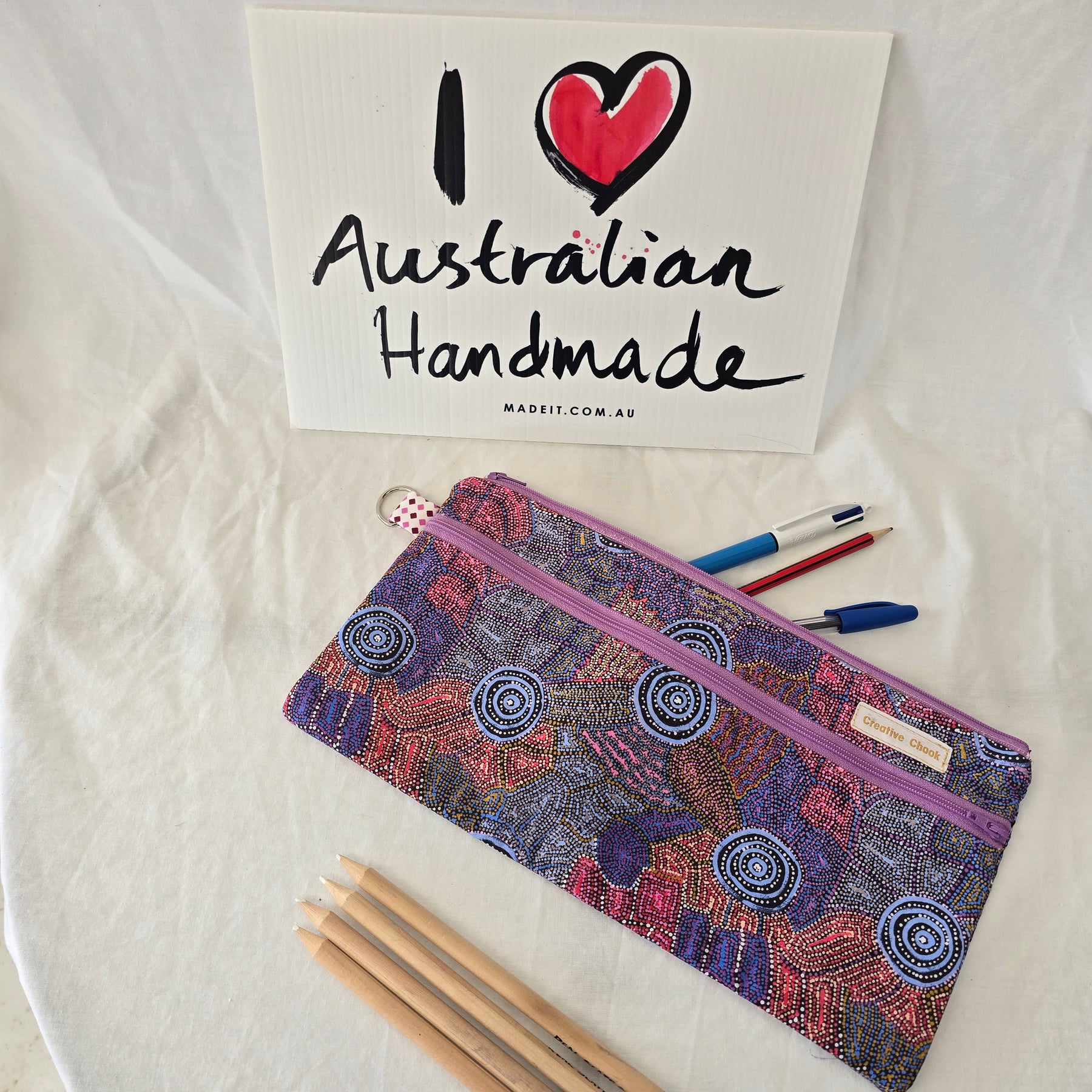 Handmade | Pencil Case | Double Zippered | Indigenous Design