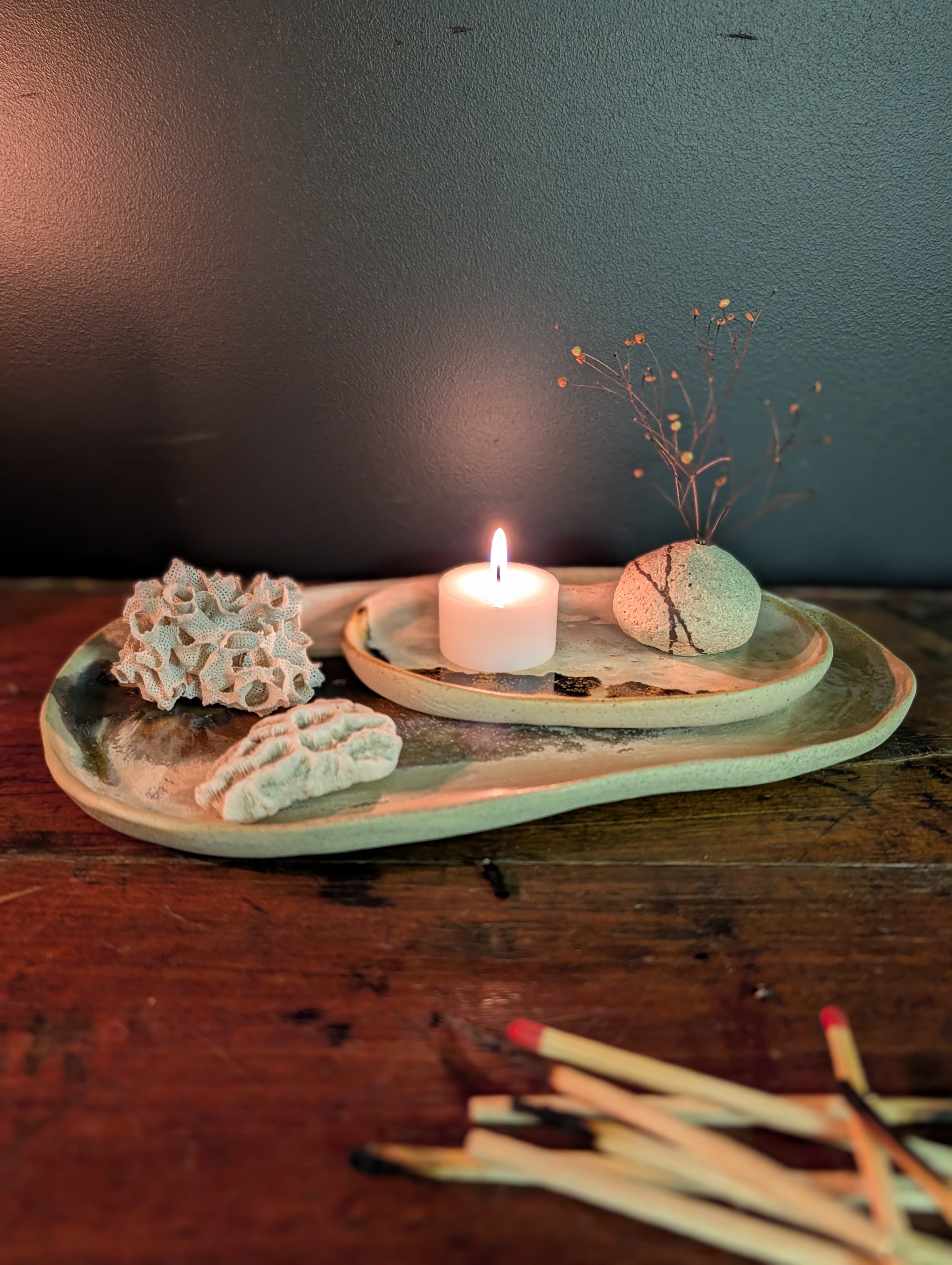 Handmade Ceramic Tray Set (3)| inspired by textures found in nature