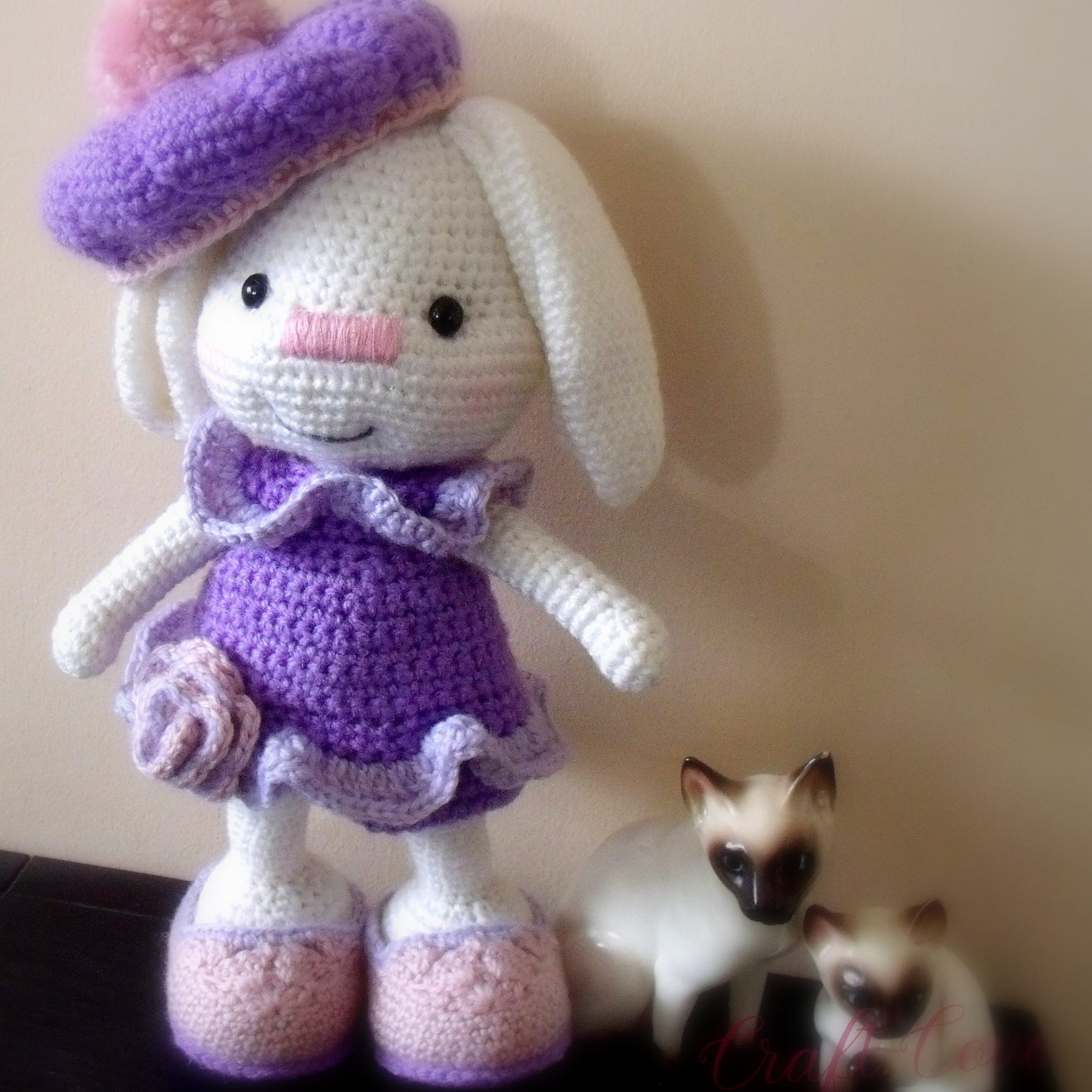 Bunny Girl Doll – Crochet Amigurumi Rabbit – Purple and Pink