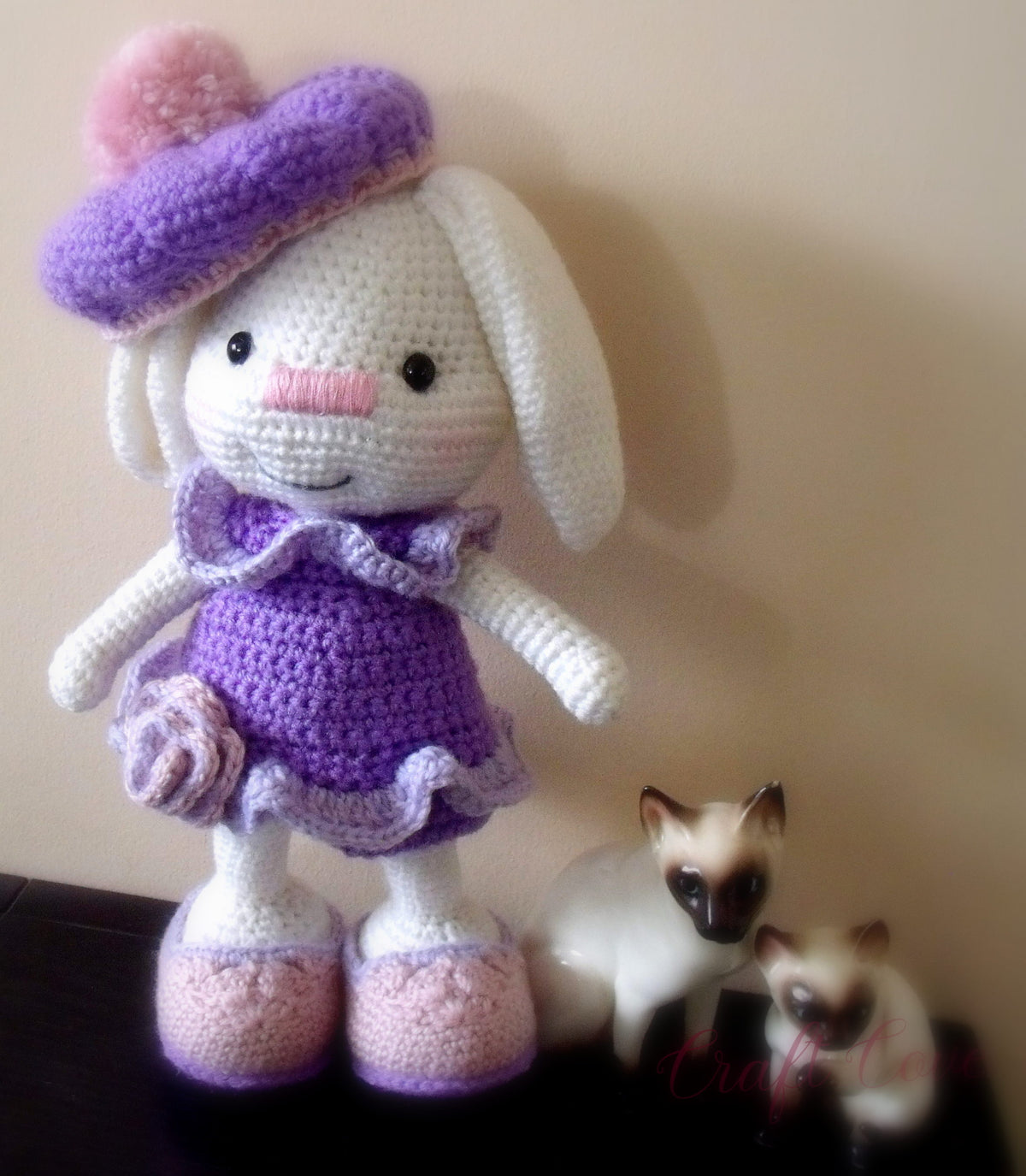 Bunny Girl Doll – Crochet Amigurumi Rabbit – Purple and Pink