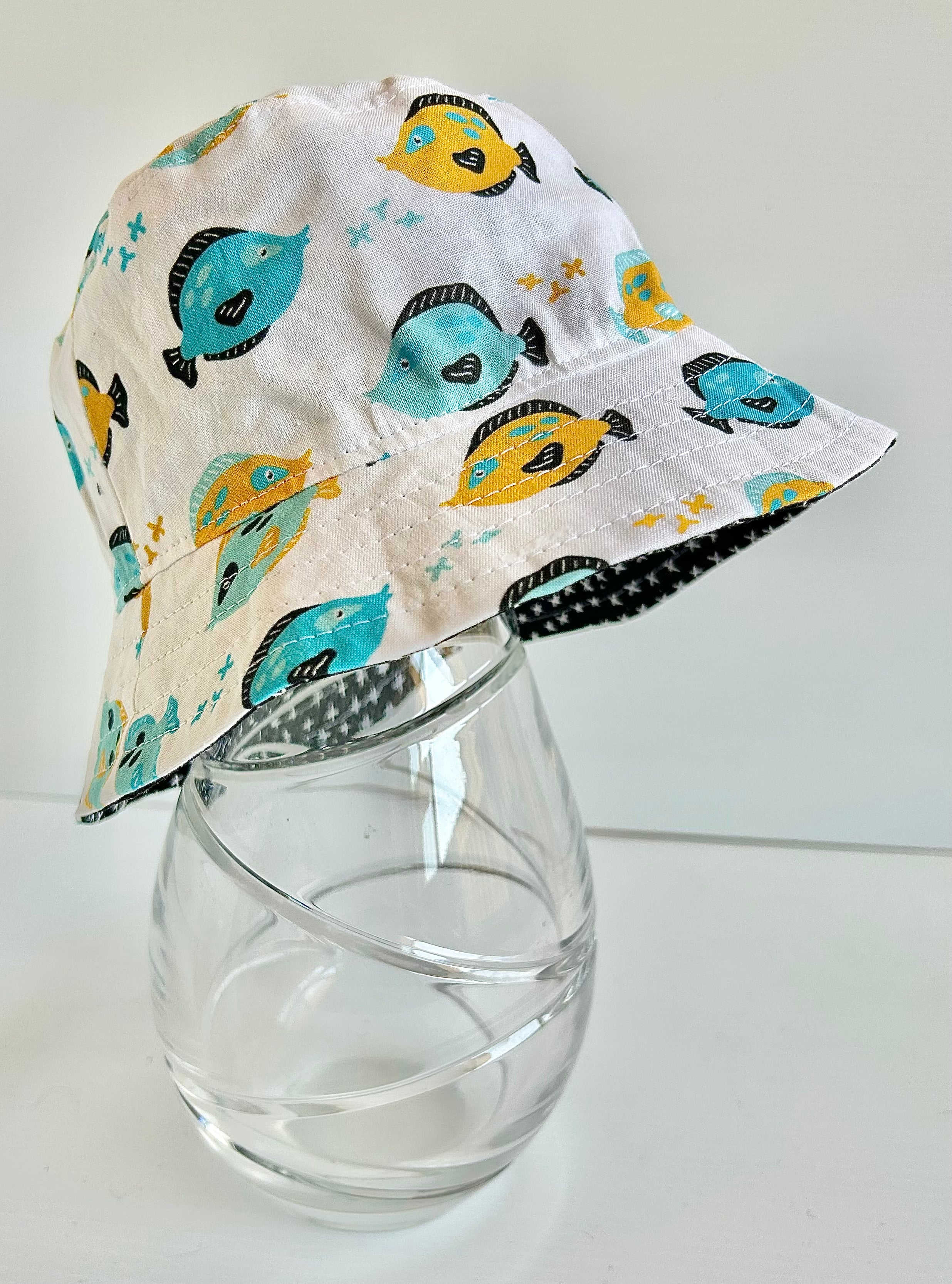 Ready to post- Small size regular brim hats with chin strap- reduced price