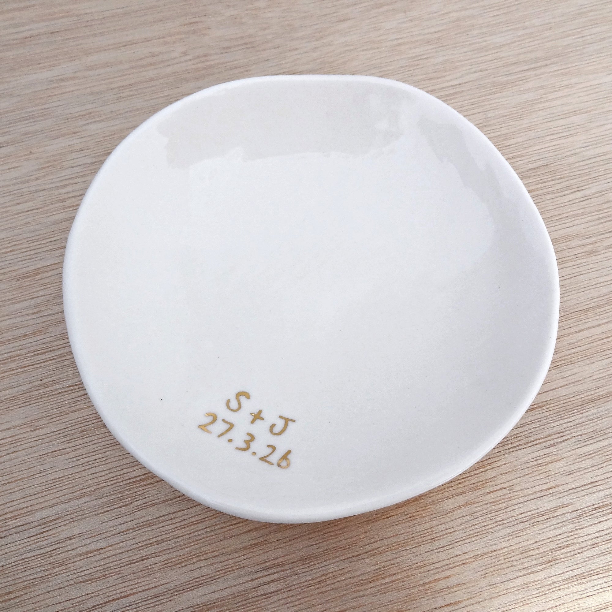 Personalised ring dish with custom initials. Ring holder, Custom Wedding Gift
