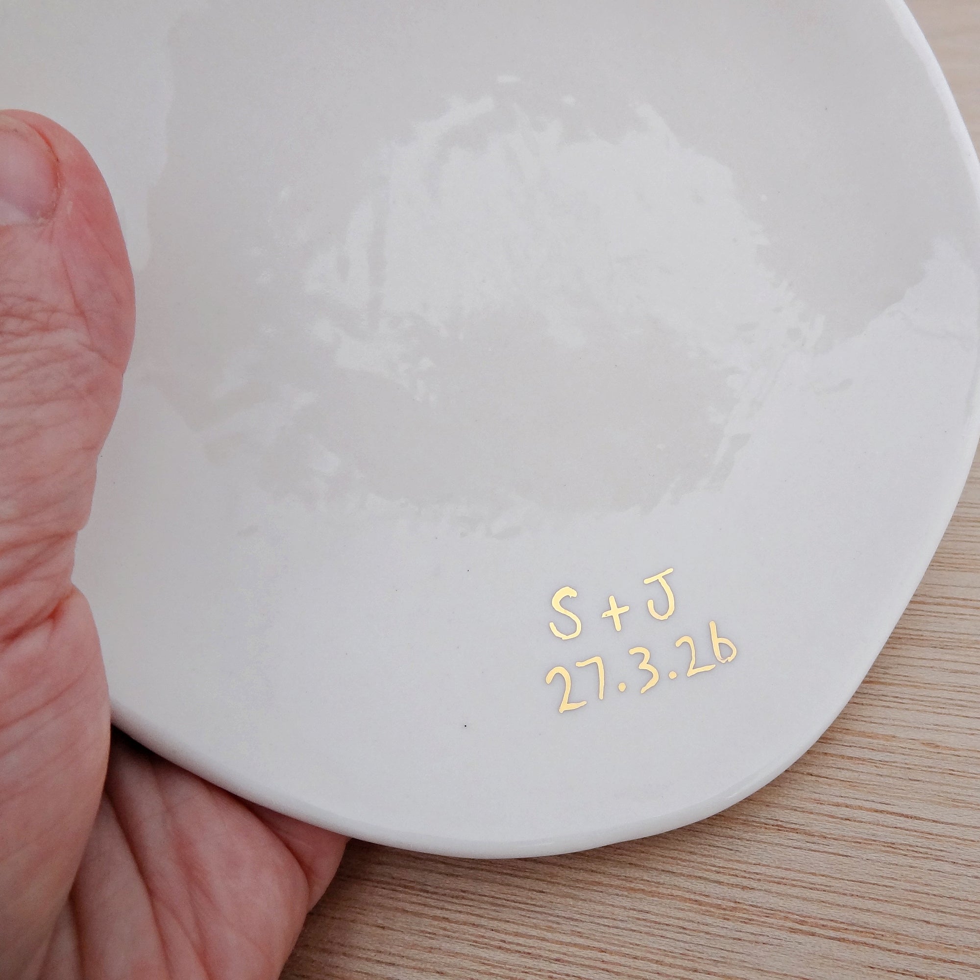Personalised ring dish with custom initials. Ring holder, Custom Wedding Gift