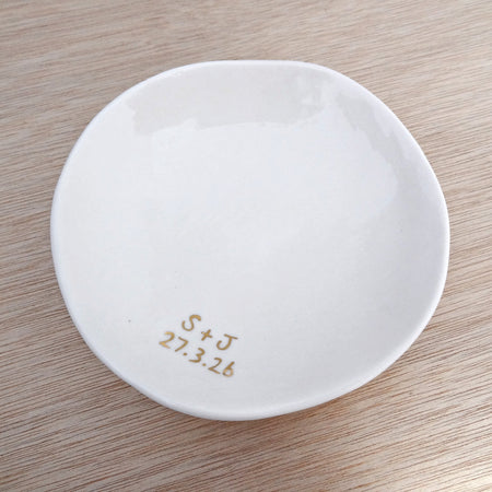 Personalised ring dish with custom initials. Ring holder, Custom Wedding Gift