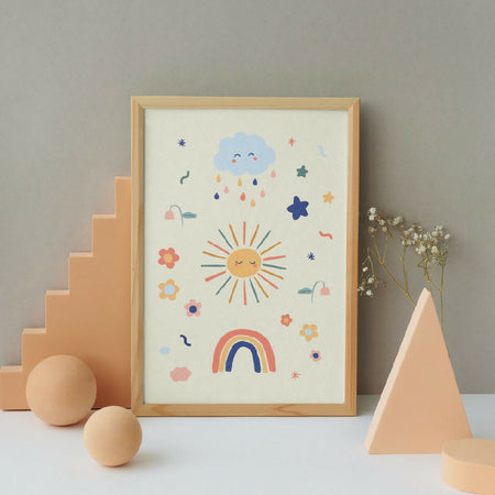 Rain Sunshine Rainbow Wall Art Print