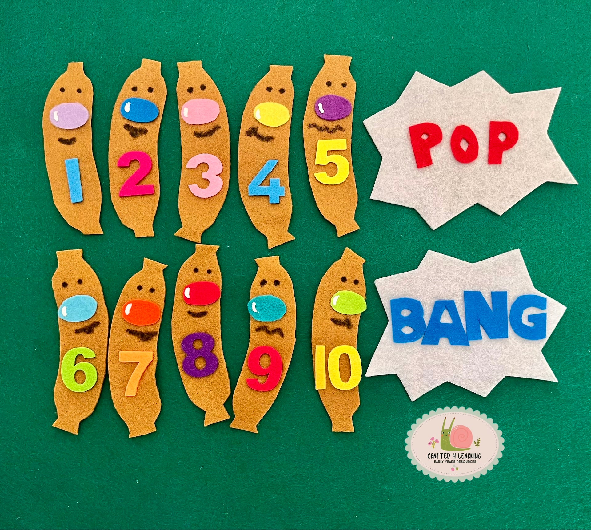 3 in 1 Felt Board Song Set - BINGO, 10 Fat Sausages and Two Birds