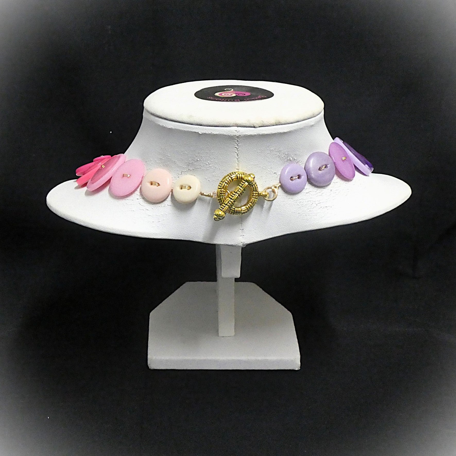 Colorful button necklace and earrings - Rainbow Connection