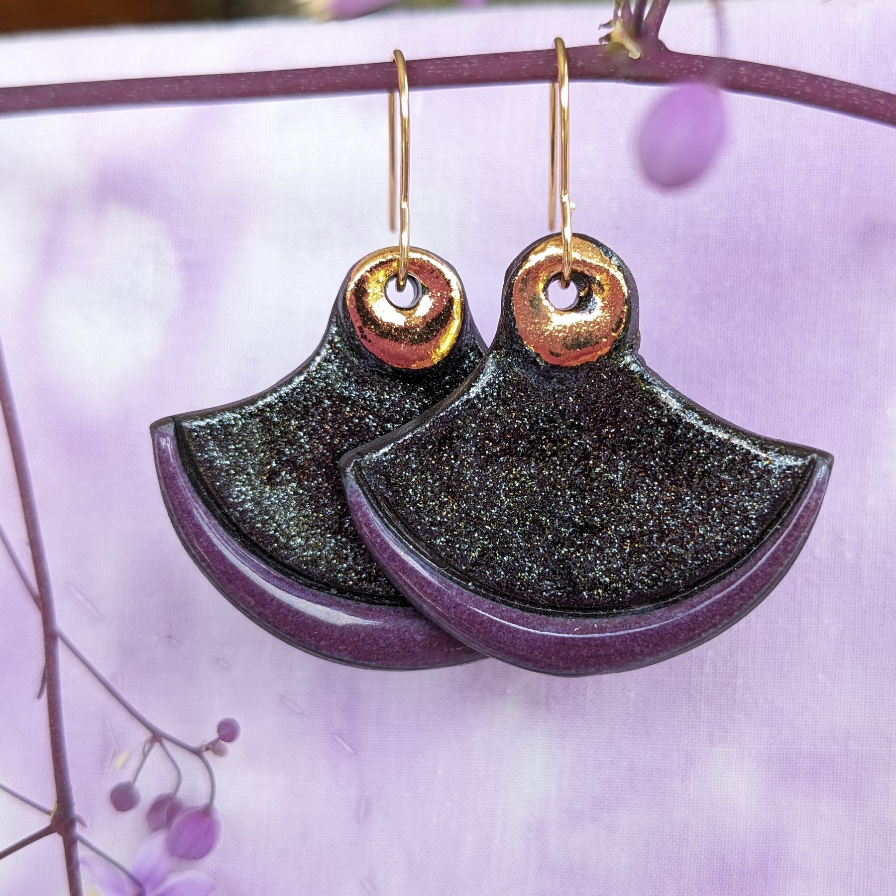 Sparkle Ceramic Earrings. Lightweight, dangle earrings.