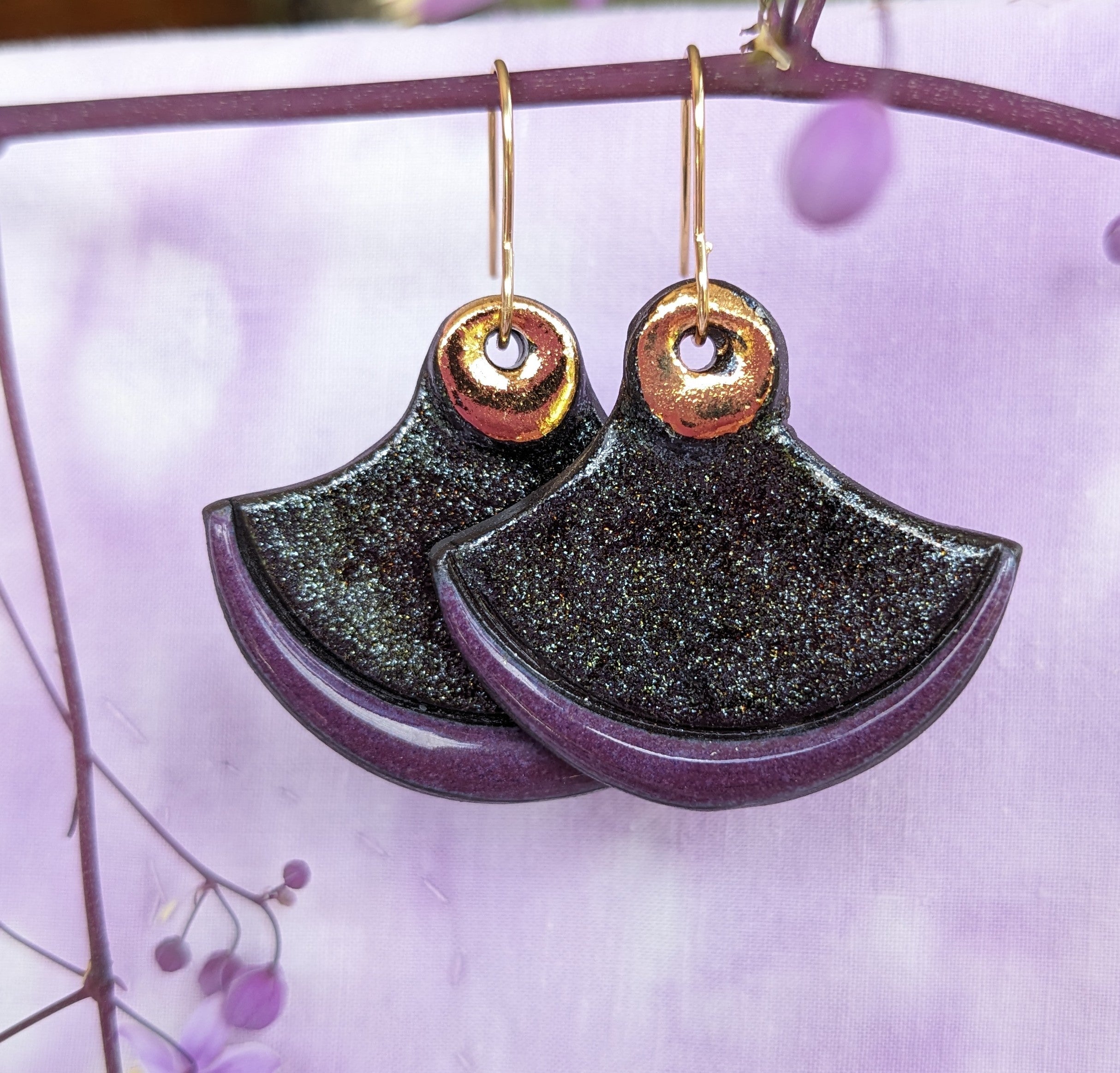 Sparkle Ceramic Earrings. Lightweight, dangle earrings.
