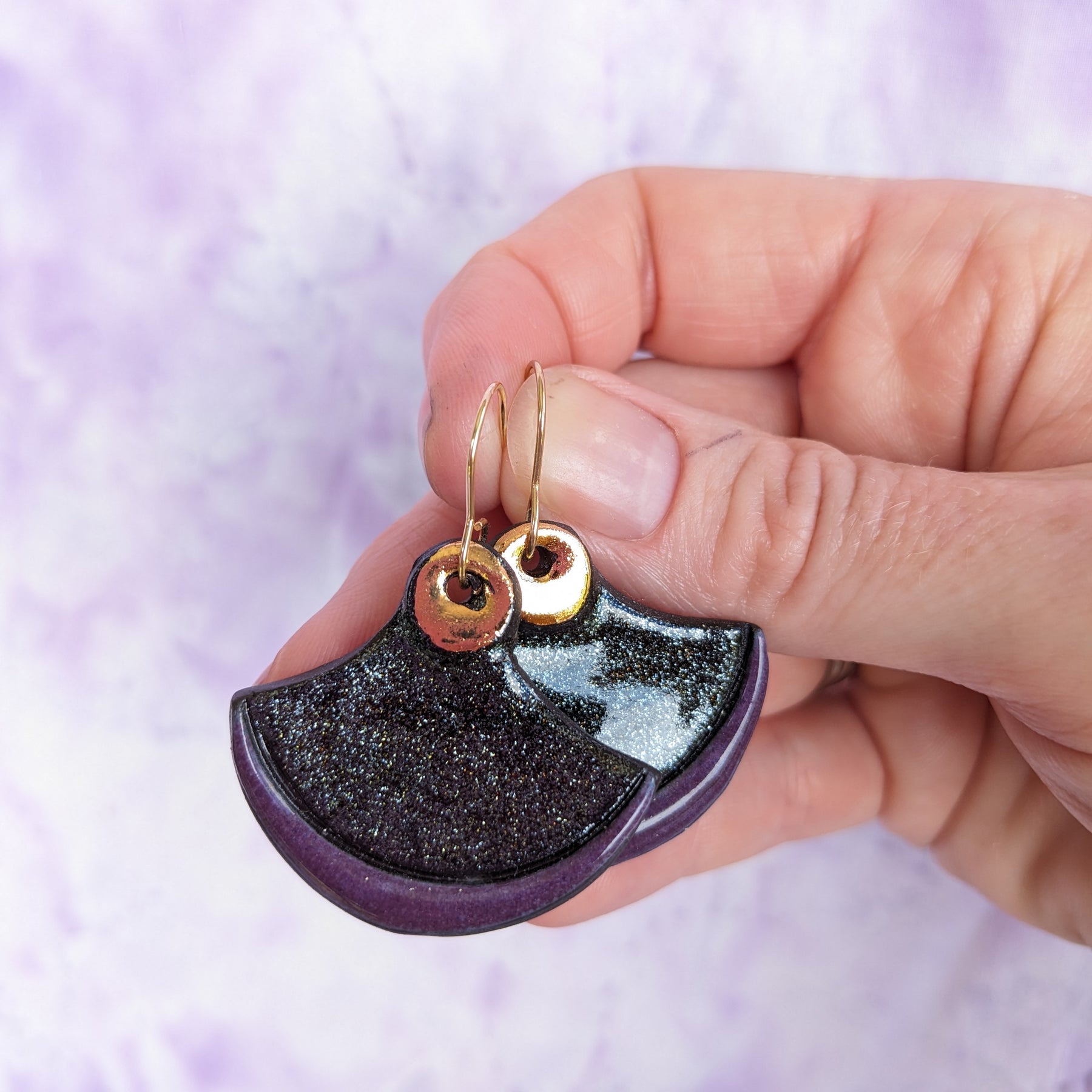 Sparkle Ceramic Earrings. Lightweight, dangle earrings.