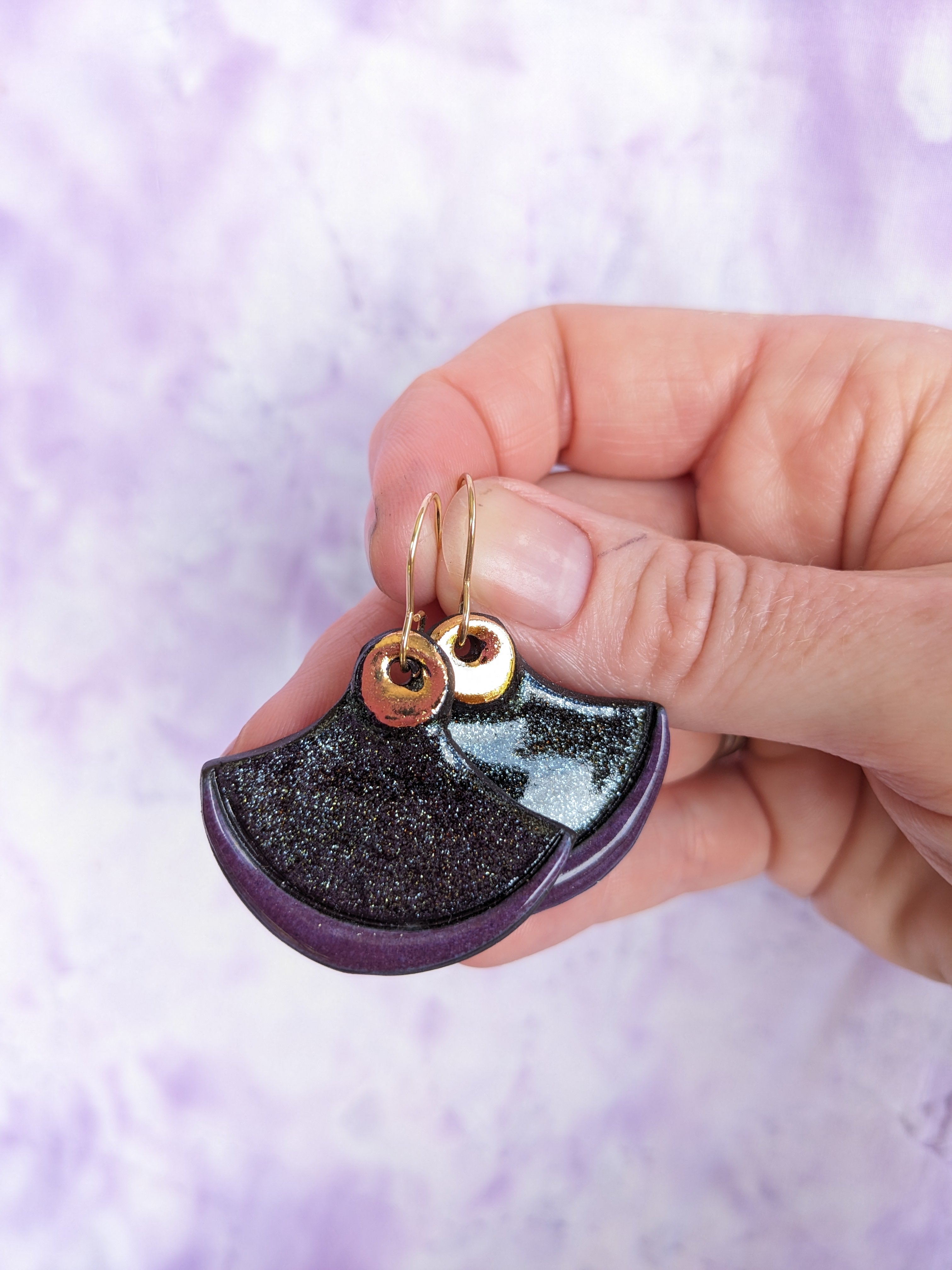 Sparkle Ceramic Earrings. Lightweight, dangle earrings.