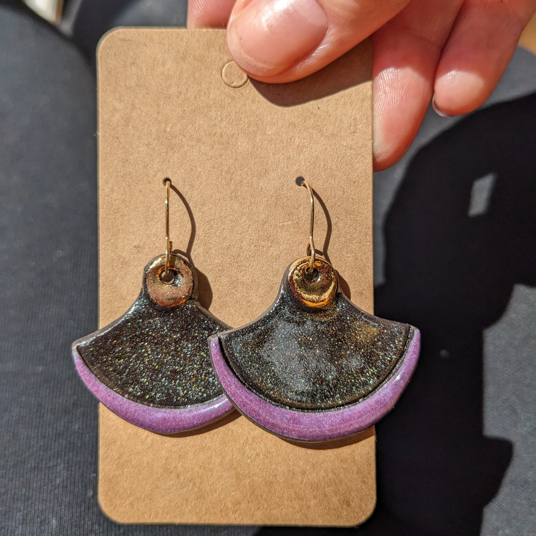 Sparkle Ceramic Earrings. Lightweight, dangle earrings.