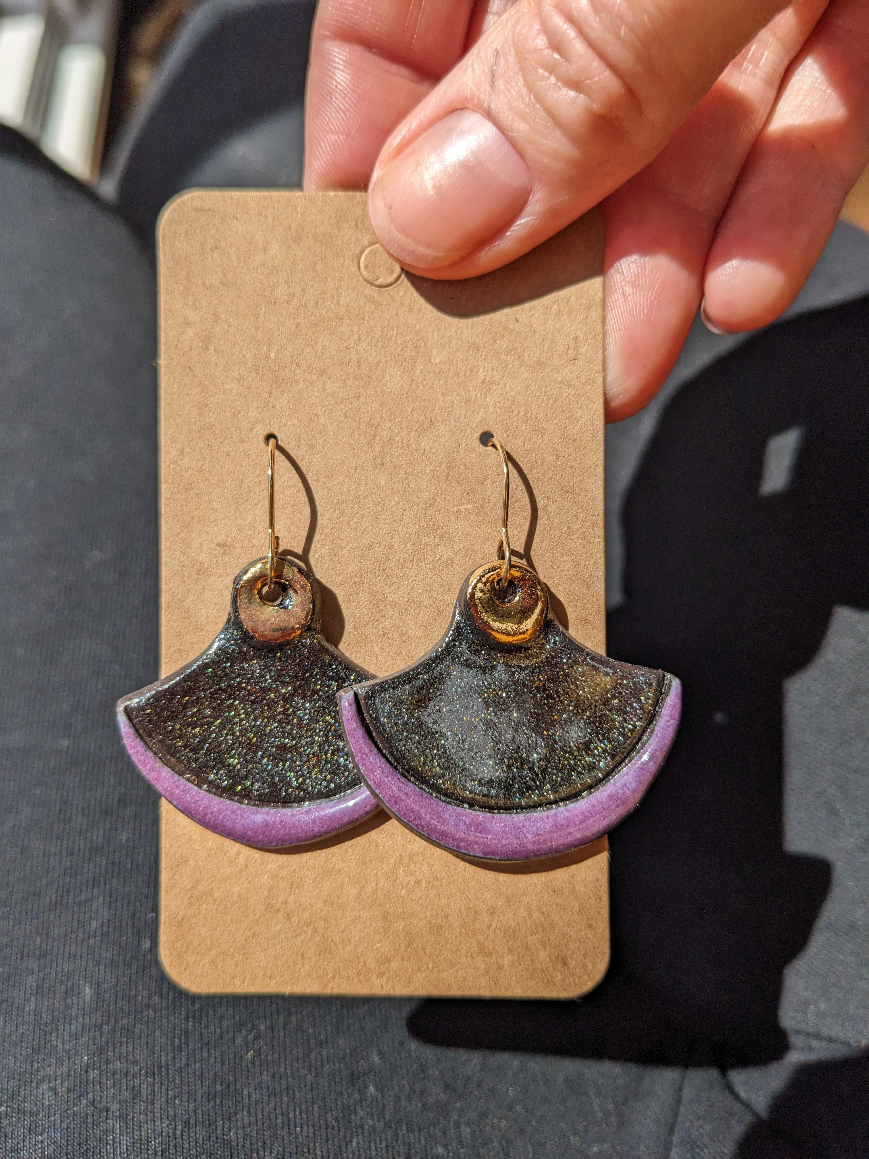 Sparkle Ceramic Earrings. Lightweight, dangle earrings.