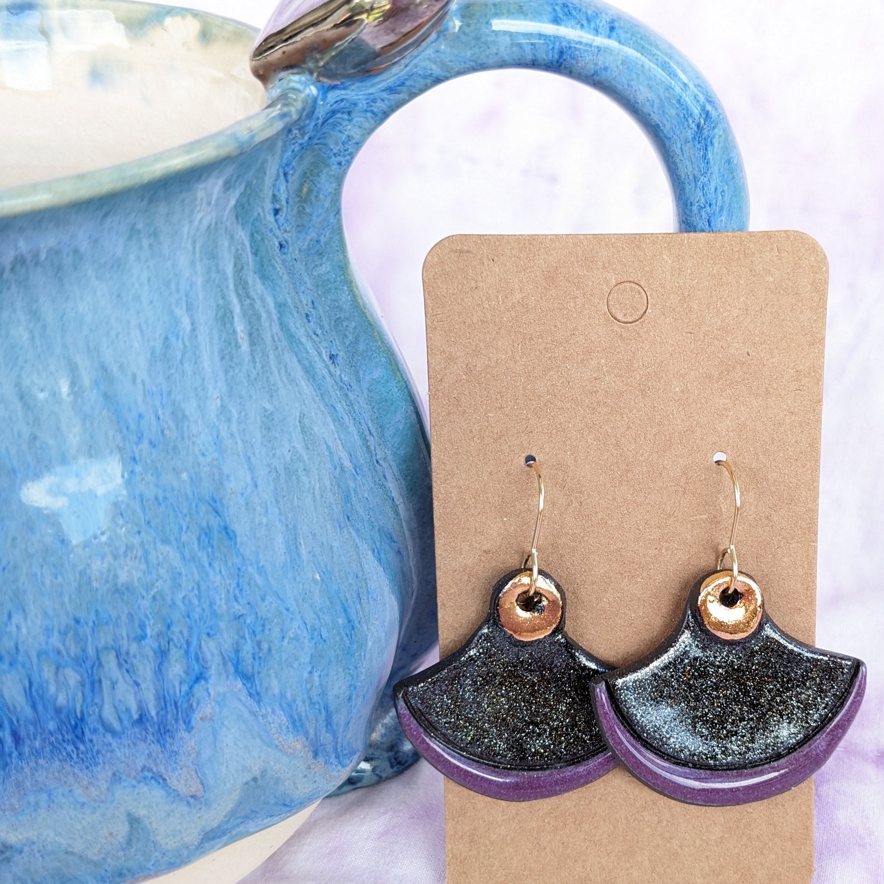 Sparkle Ceramic Earrings. Lightweight, dangle earrings.