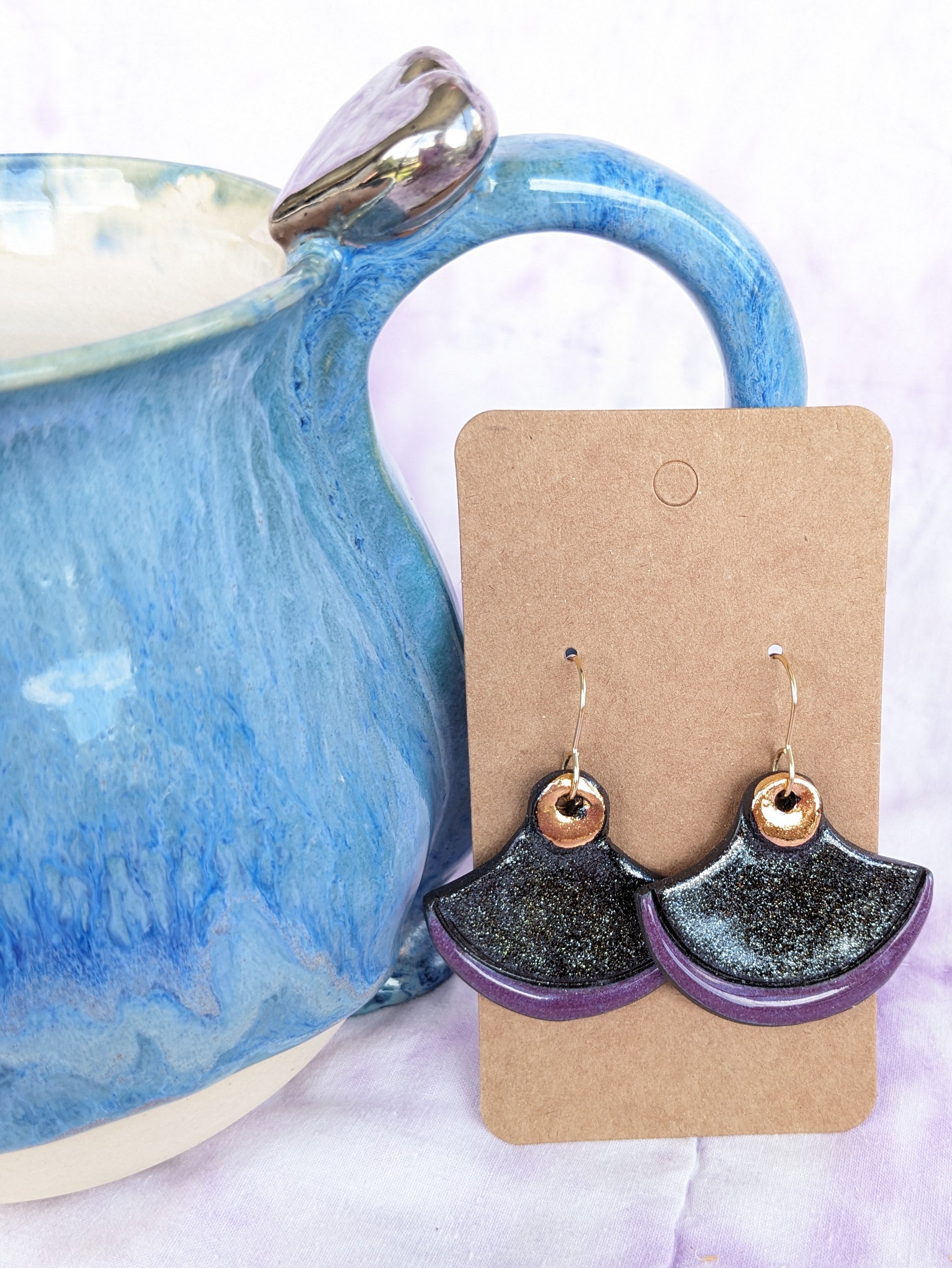 Sparkle Ceramic Earrings. Lightweight, dangle earrings.
