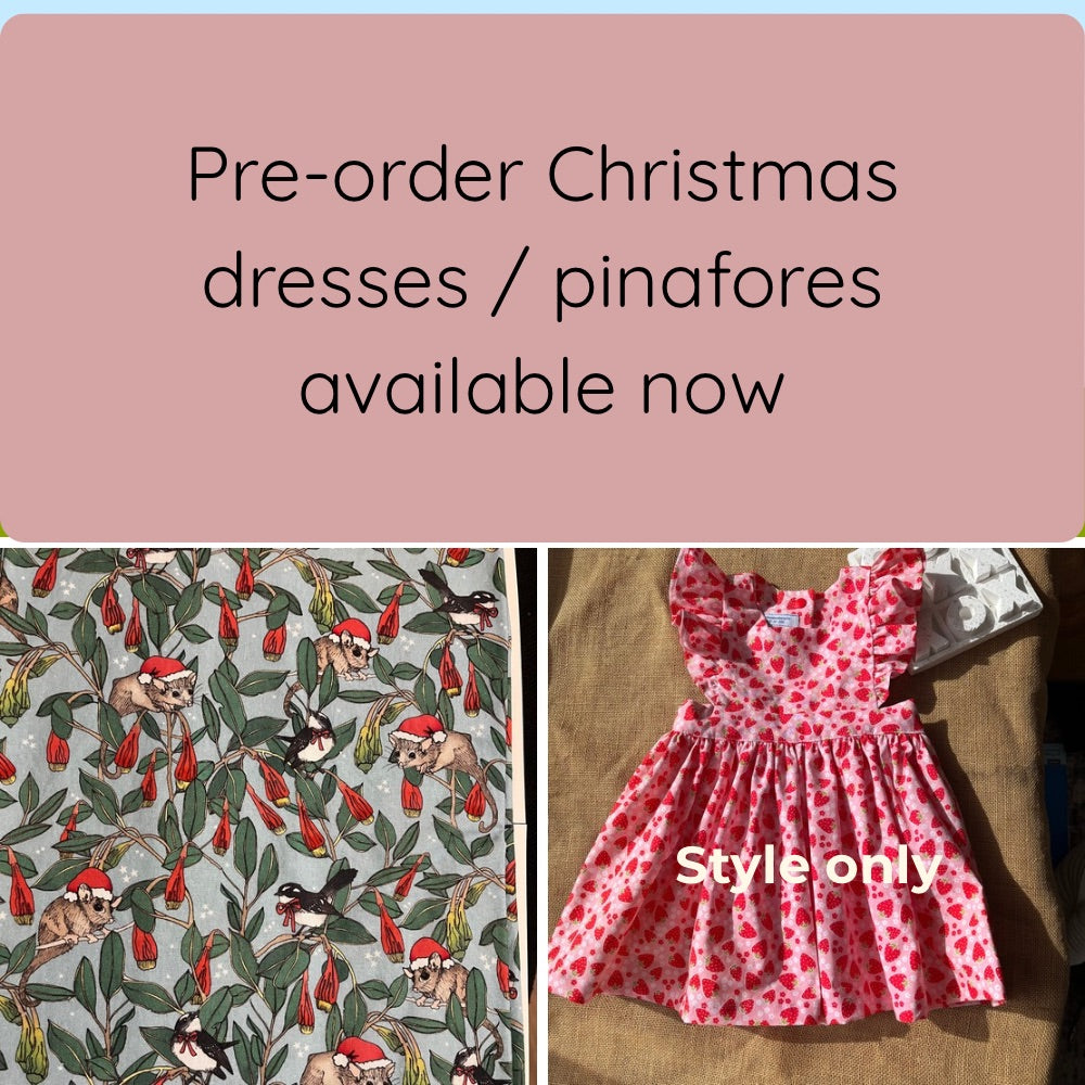 PRE ORDER Christmas fabric pinafore / dress pinafore | various sizes