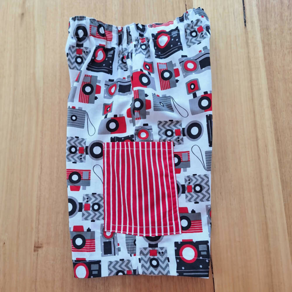 Boys Retro Camera Print Shorts | Size 9 months (0) or 2 years