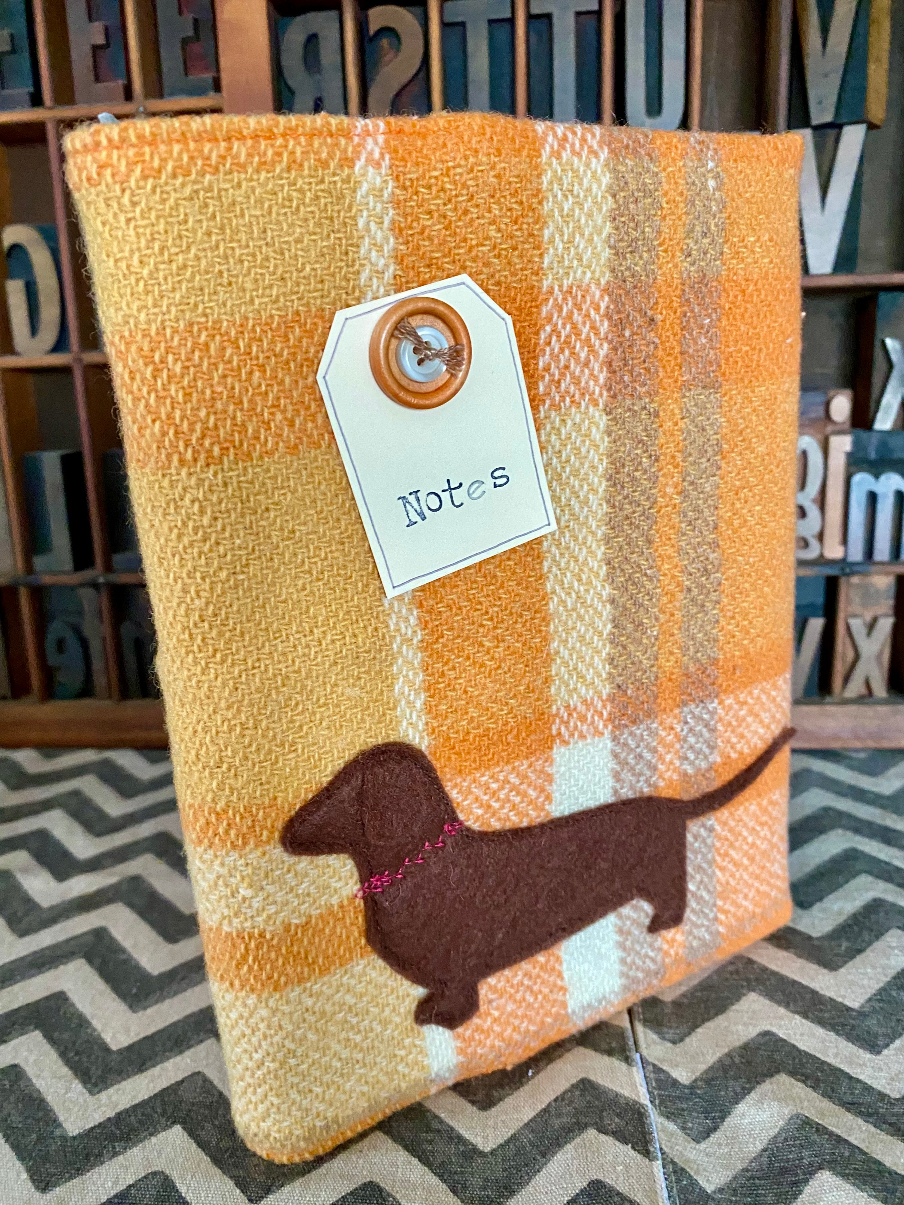 A5 Upcycled Notebook Dachshund - Orange