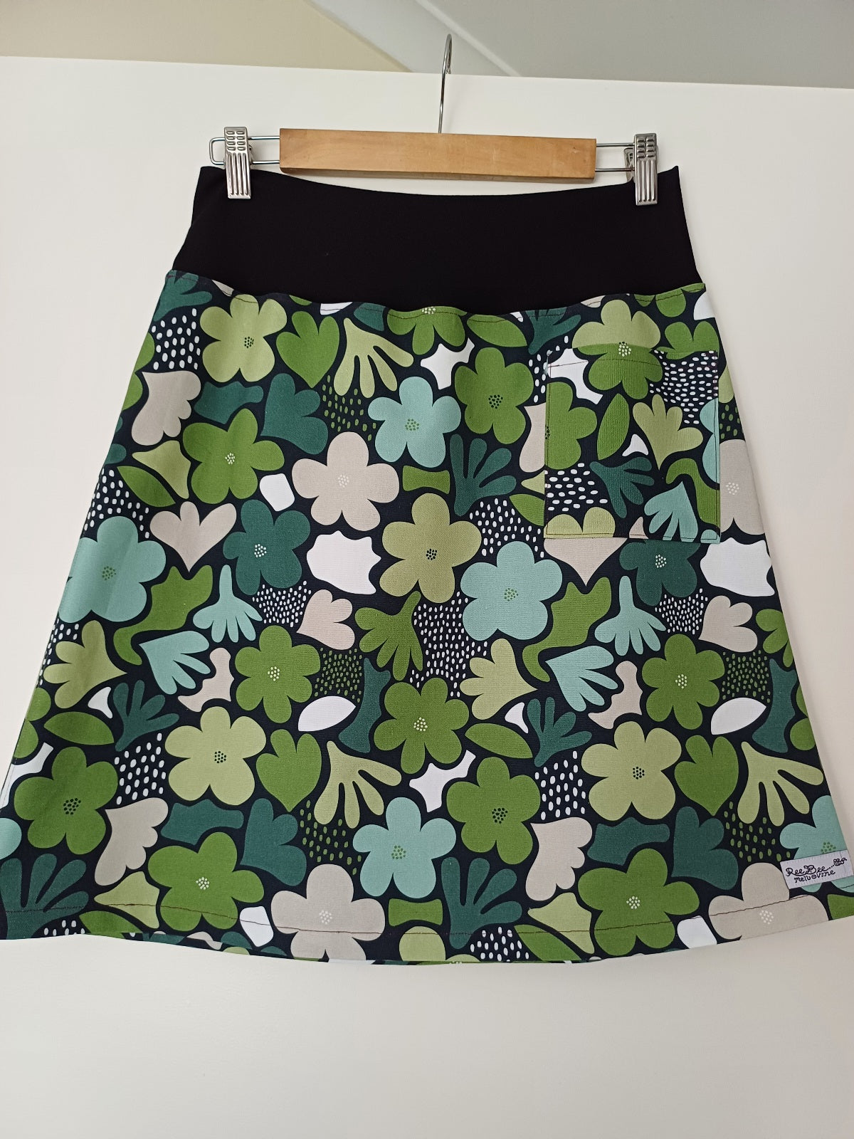 Fun Flower Skirt in Greens and Blue