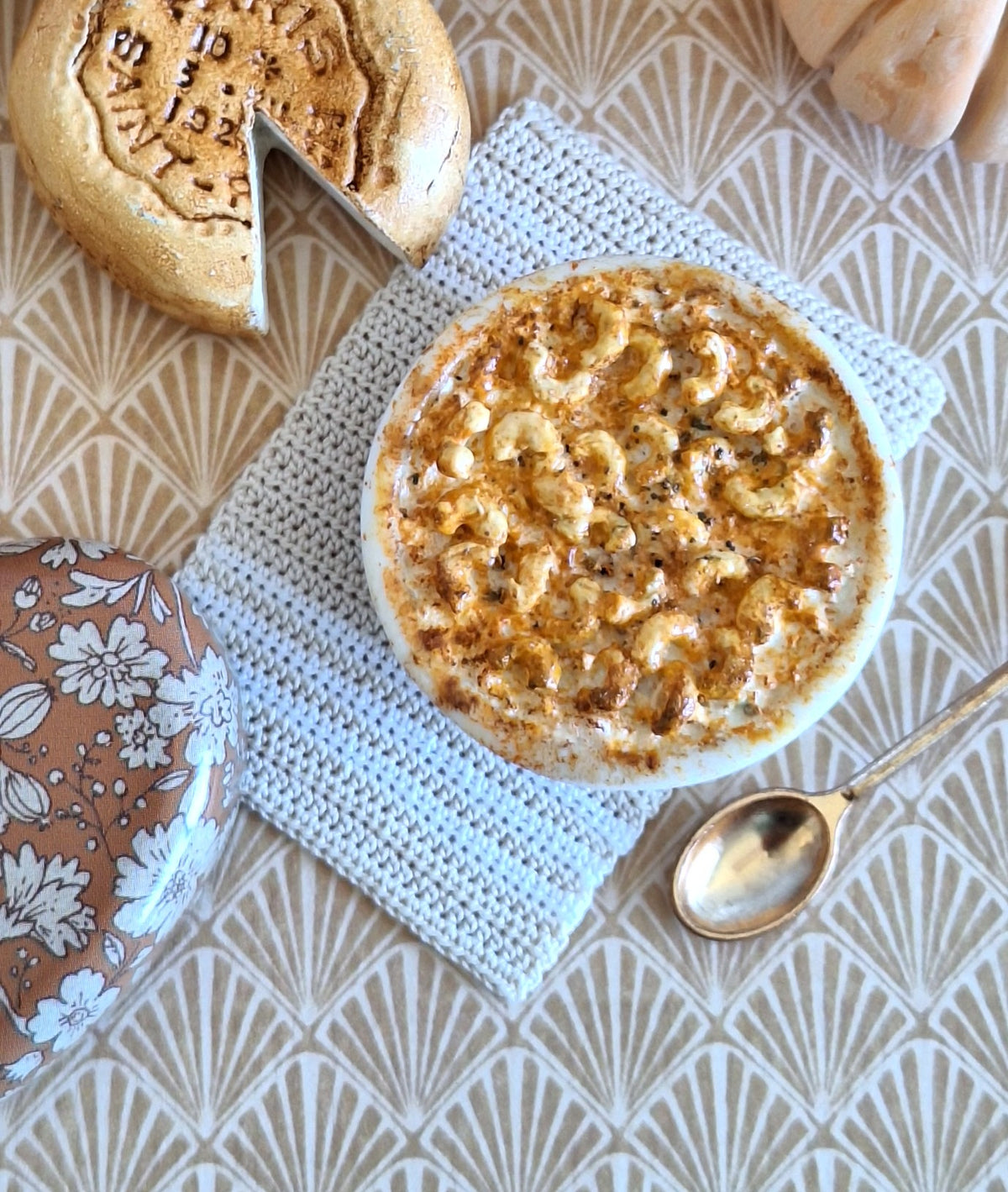 Baked Macaroni and Cheese (with metal serving spoon)