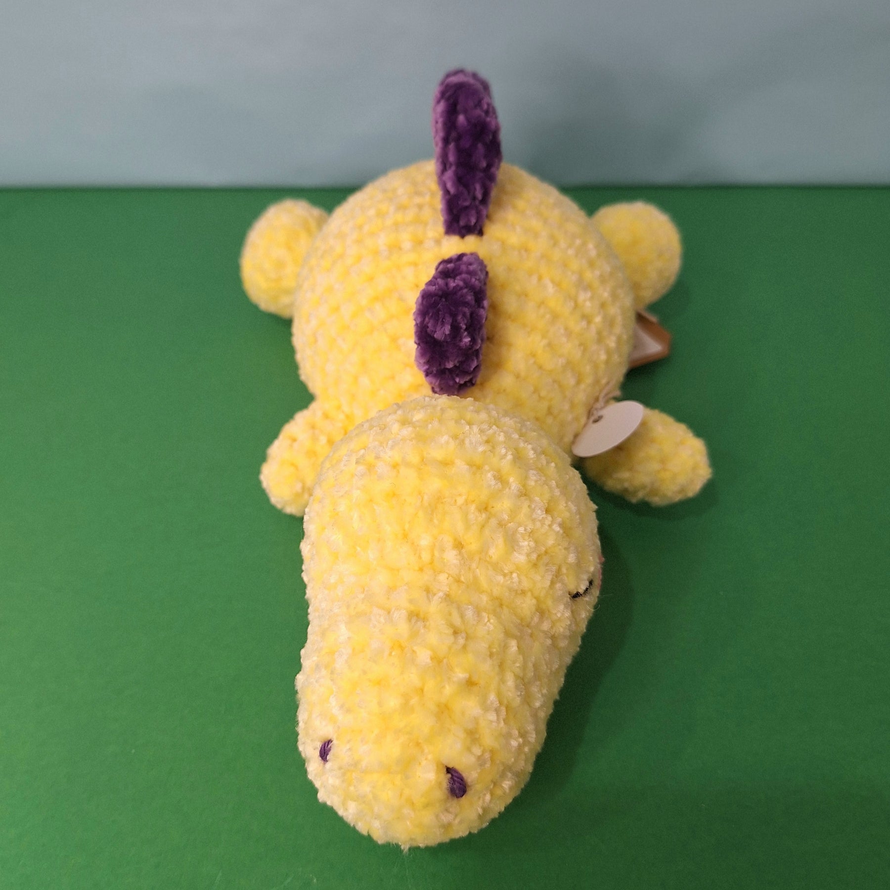 Yellow Sleepy Velvet Dinosaur- Plush Cuddle Toy