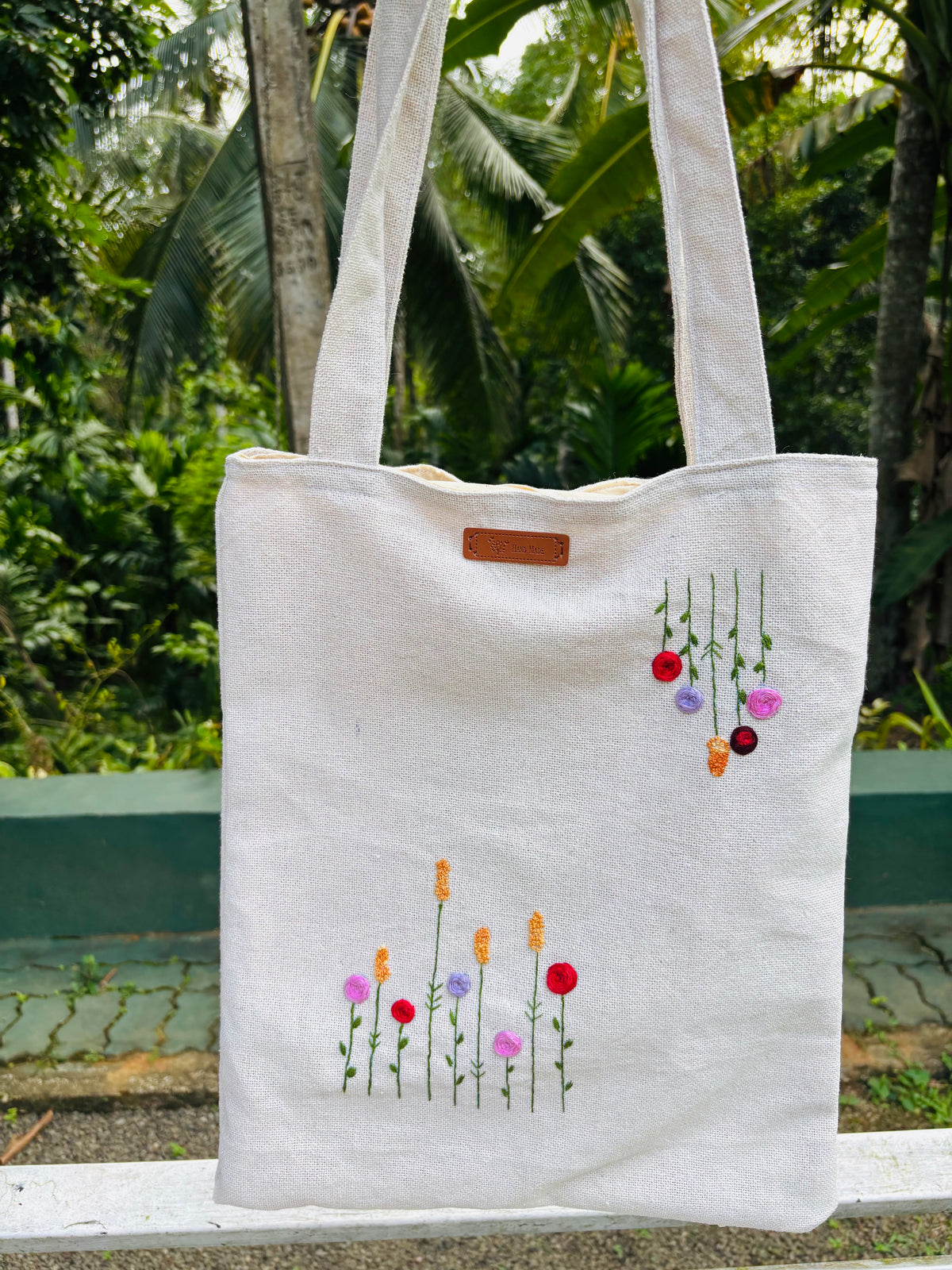 Hand Embroidered Tote Bag