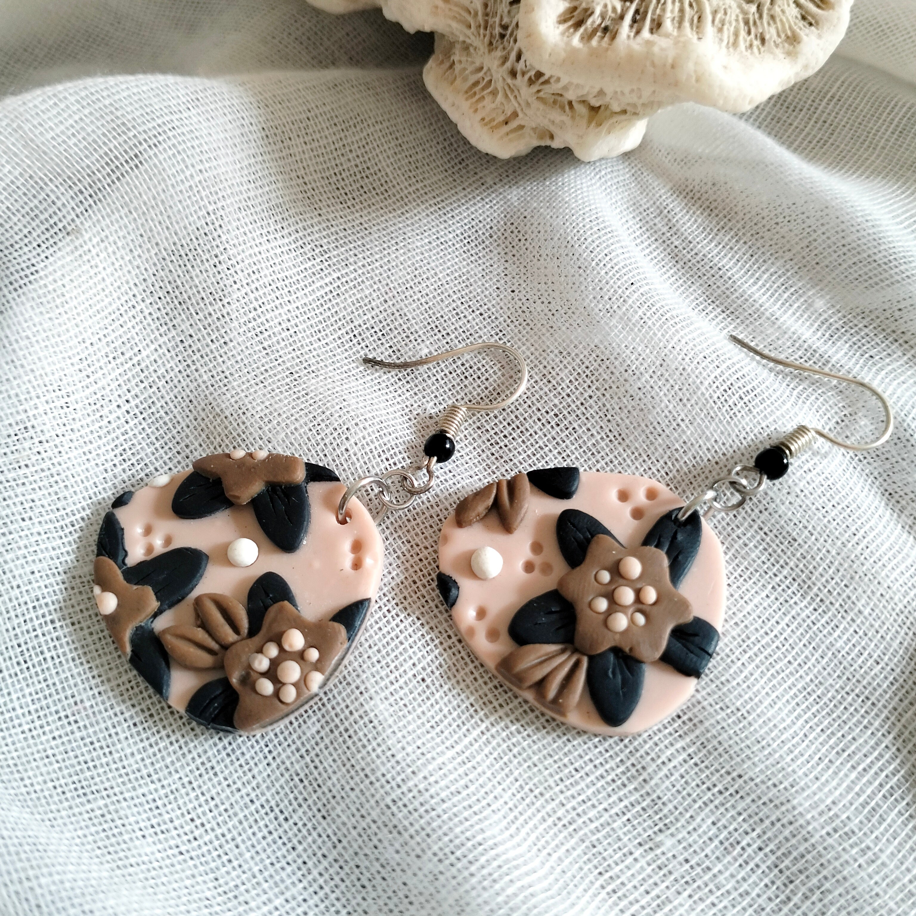 Earrings - Neutral Floral - Artful Dangles