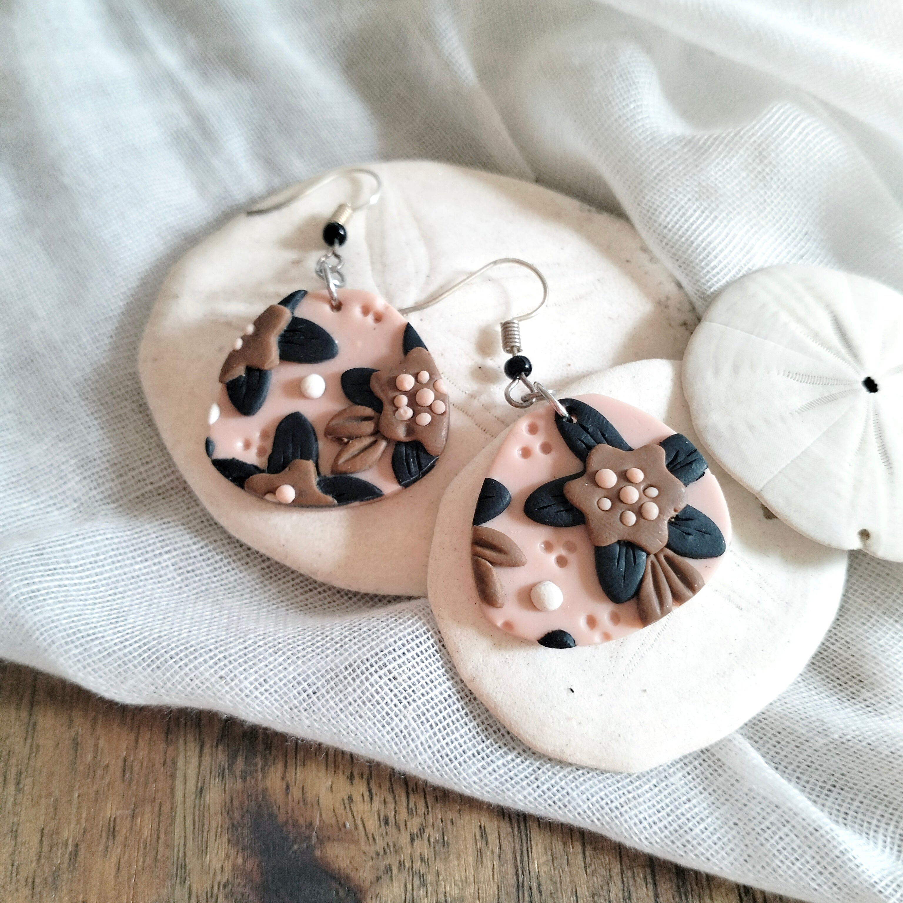 Earrings - Neutral Floral - Artful Dangles