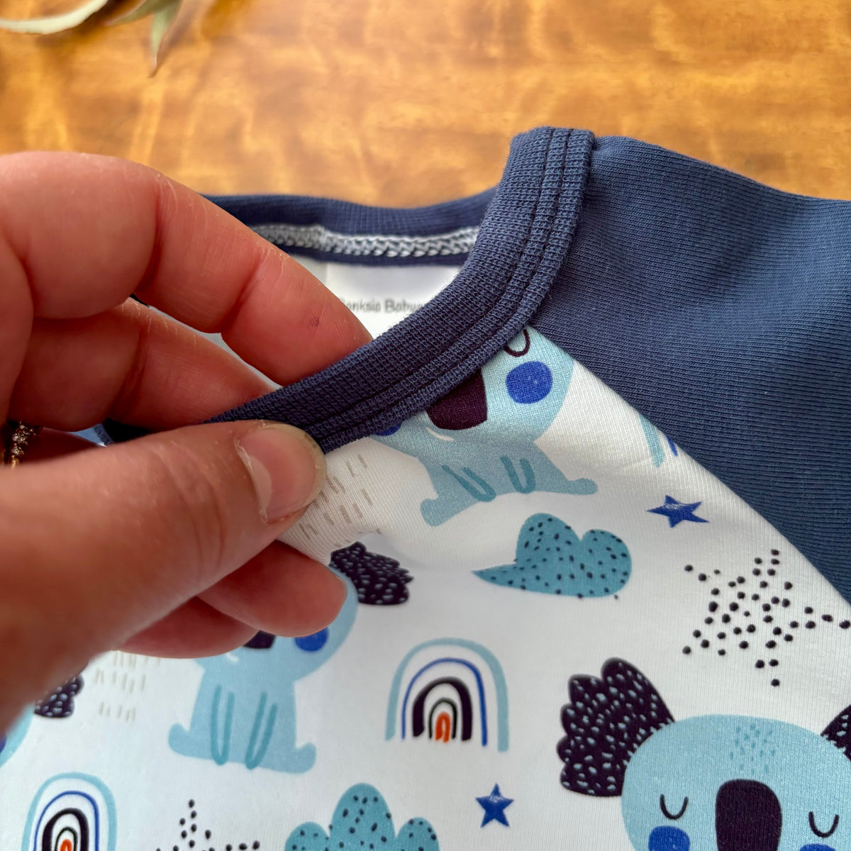 Baby Short Sleeved Bodysuit | Blue Koalas| Size premmie to 2 | Made to order