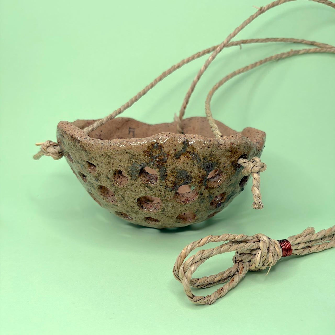 Ceramic dome hanging orchid pot