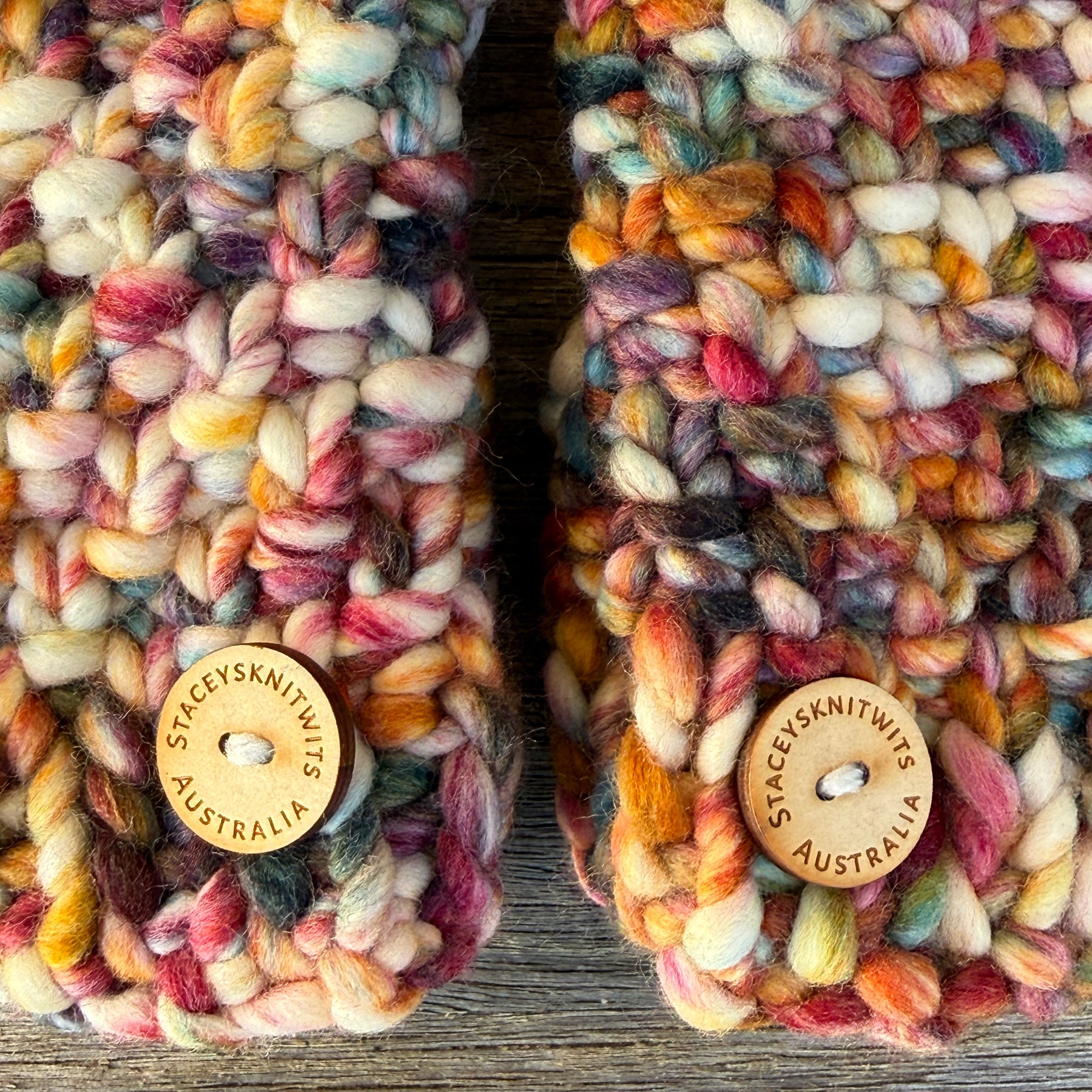 Hand knitted fingerless gloves, chunky warm merino texting gloves