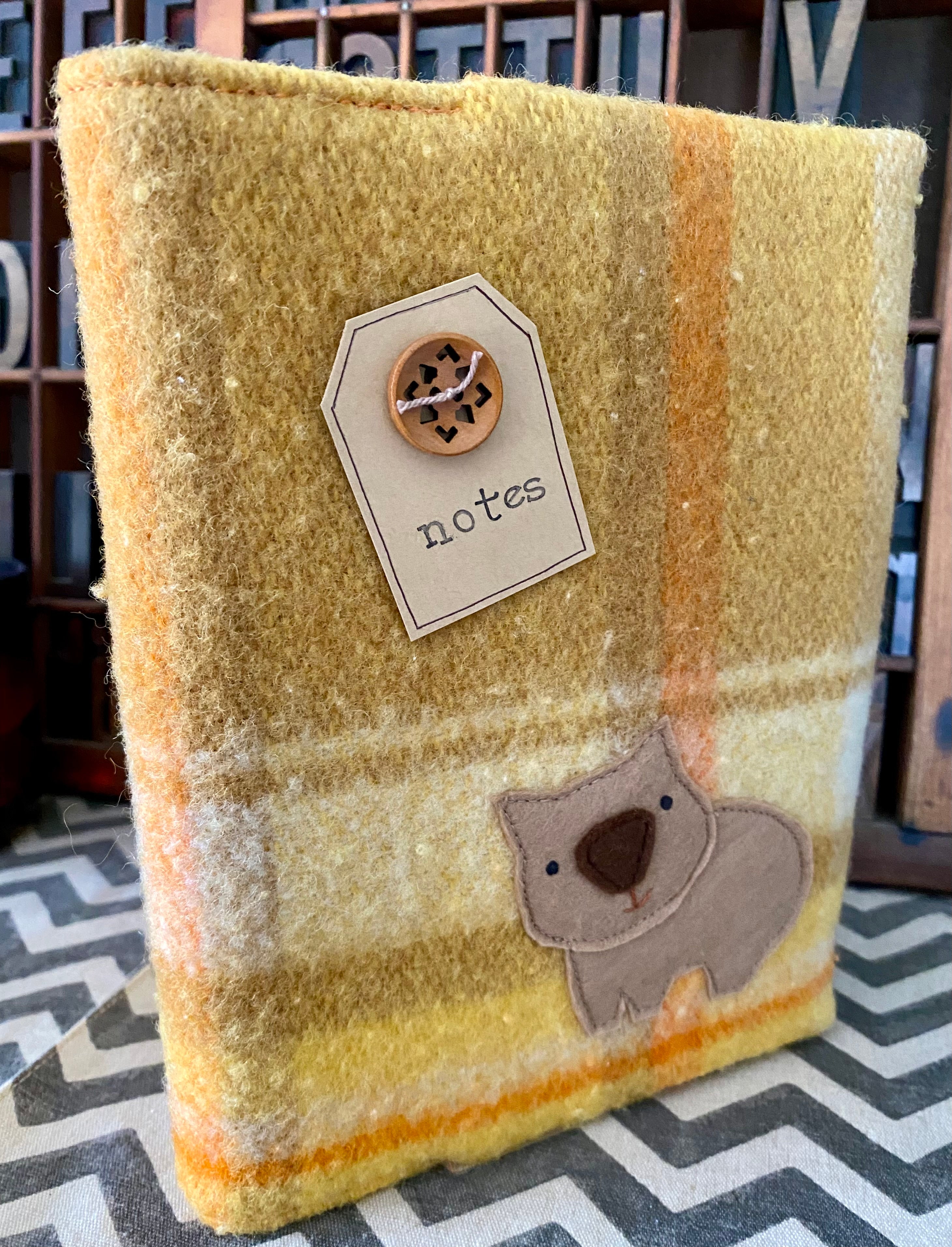 A5 Upcycled Notebook Wombat - Orange
