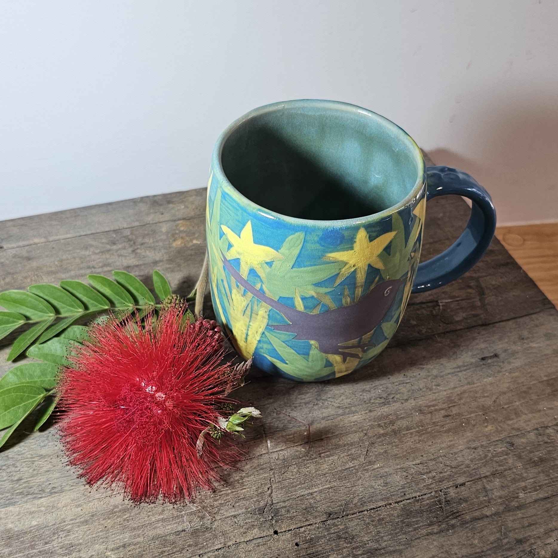 Blue Wren Cup (hand painted)