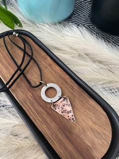 Silver / Copper Leather Necklace