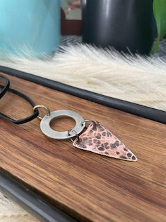 Silver / Copper Leather Necklace