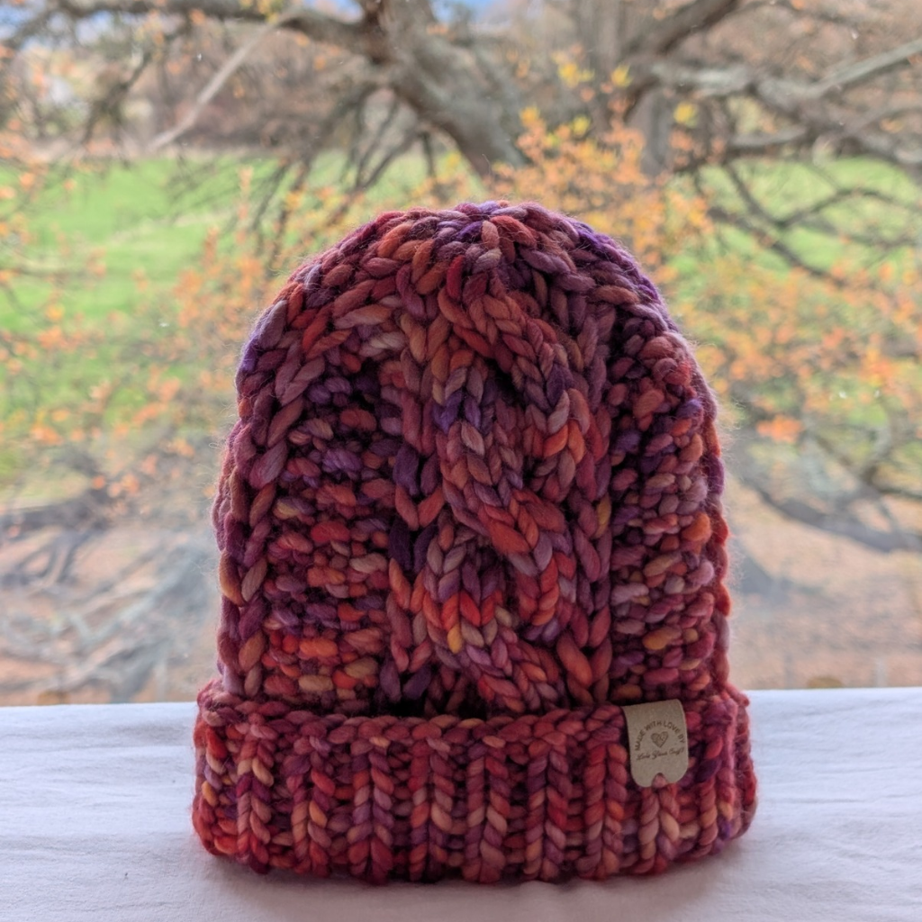 Saige beanie, luxury Cabled beanie