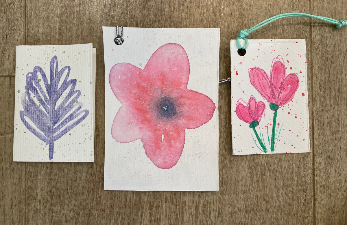 All Occasion Gift Bag – 6 Hand Painted Cards & Bookmarks plus a Pair of Earrings!